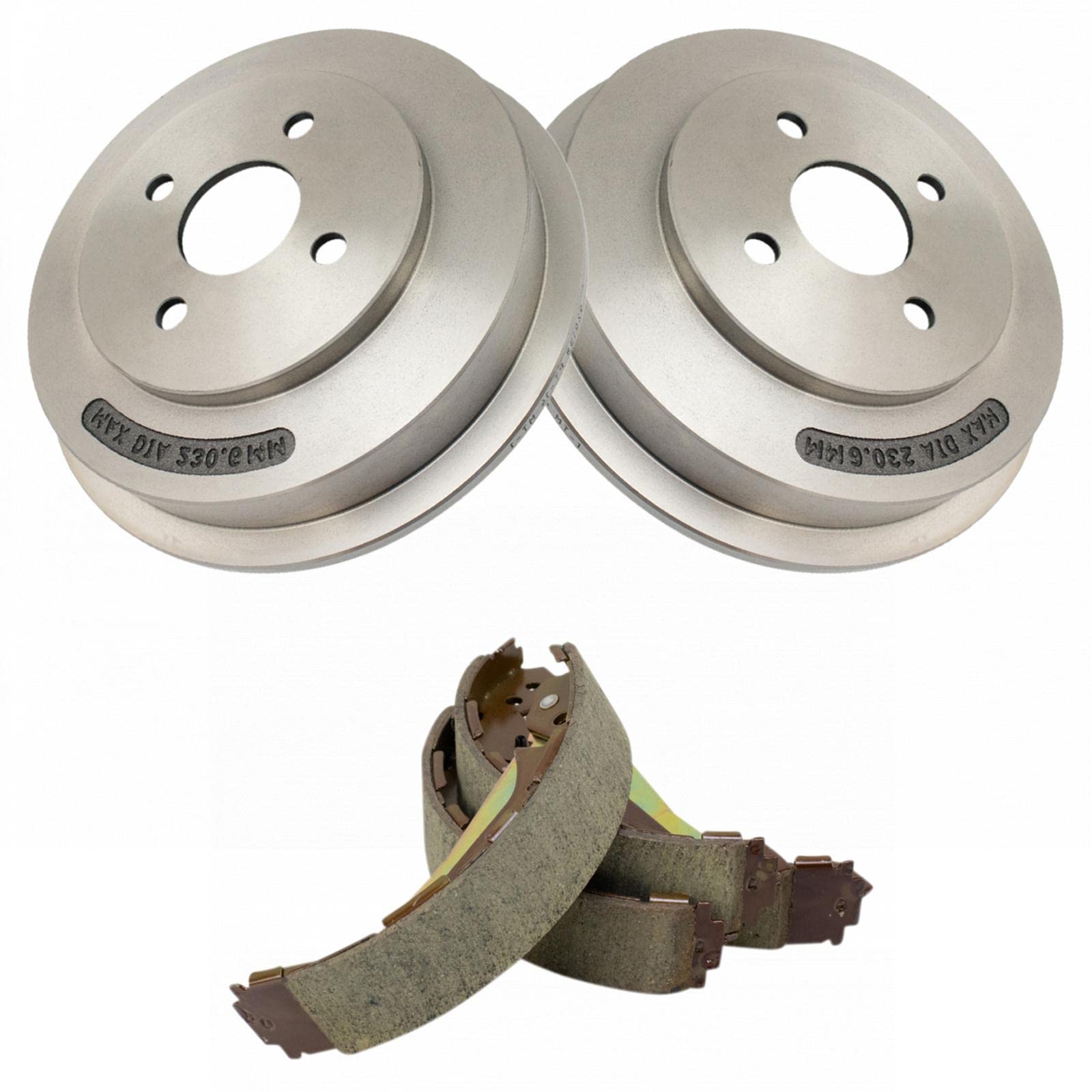 TRQ Rear Brake Shoe & Drum Kit Compatible with 2009-2010 Chevrolet Cobalt 2009 Pontiac G5