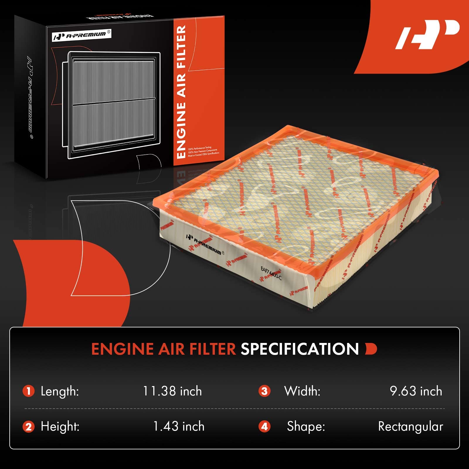 A-Premium Engine Air Filter Compatible With Nissan Armada, Frontier, Nv1500, Nv2500, Nv3500, Pathfinder, Titan, Xterra & Jeep Gr