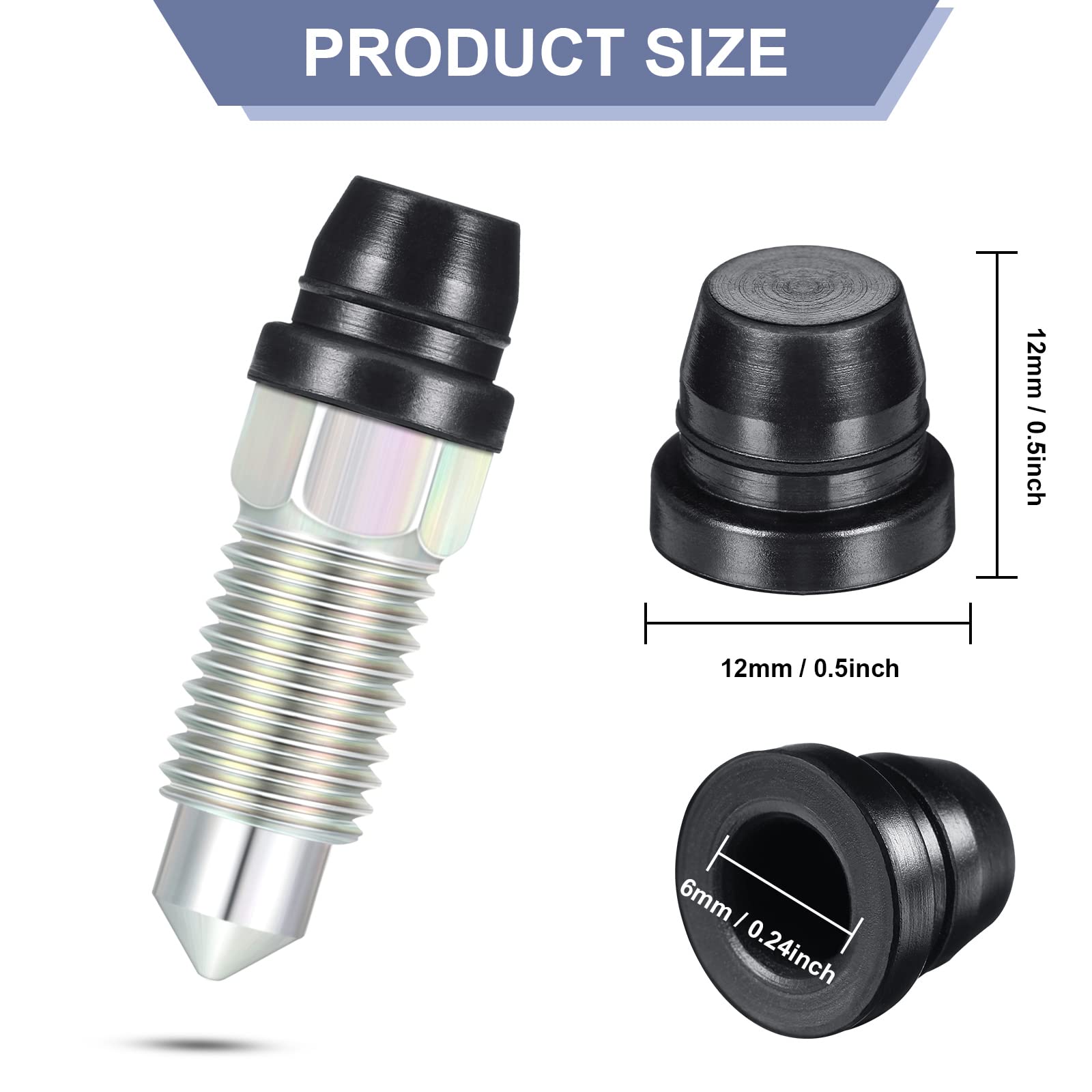 Tondiamo 18 Pieces Brake Bleeder Caps Rubber Caliper Nipple Caps Dust Caps Brake Bleeder Screw Covers Grease Fitting Caps For Cars And Motorcycles