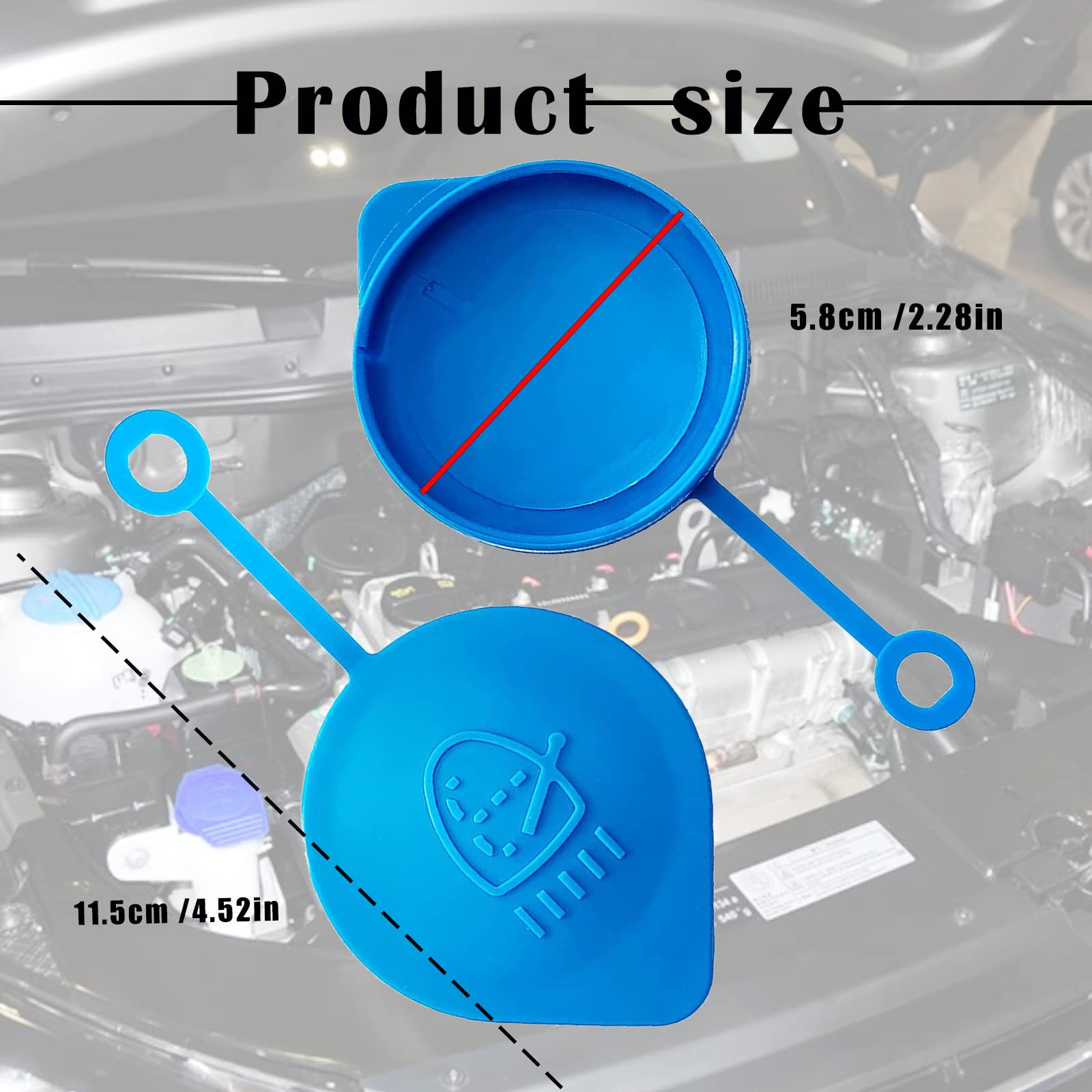 Windshield Washer Fluid Reservoir Cap - Windshield Wiper Fluid Cap Replacement Cap, Compatible With Honda Accord Civic Crv Crx, 38513-Sb0-961