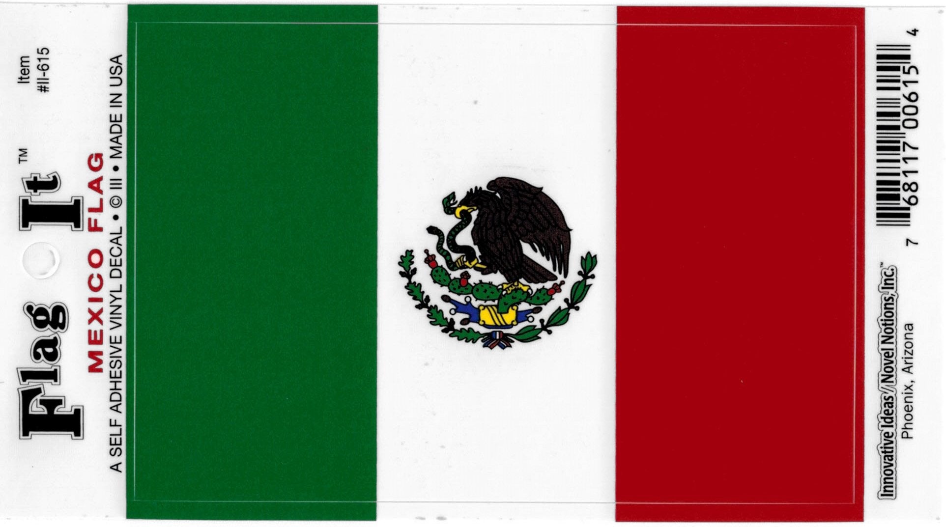 Mexico Flag Decal For Auto, Truck Or Boat