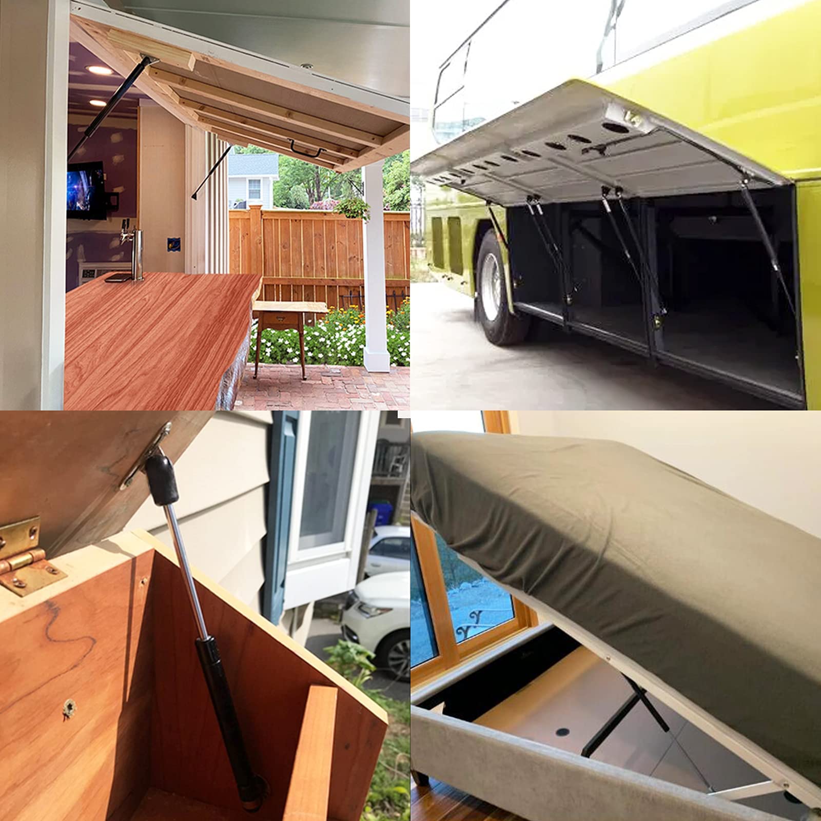 Beneges 2Pcs Universal Gas Charged Lift Supports Spring Struts Shocks Dampers Force 70 Lbs/311 N Per Prop, Force Per Set 140 Lbs