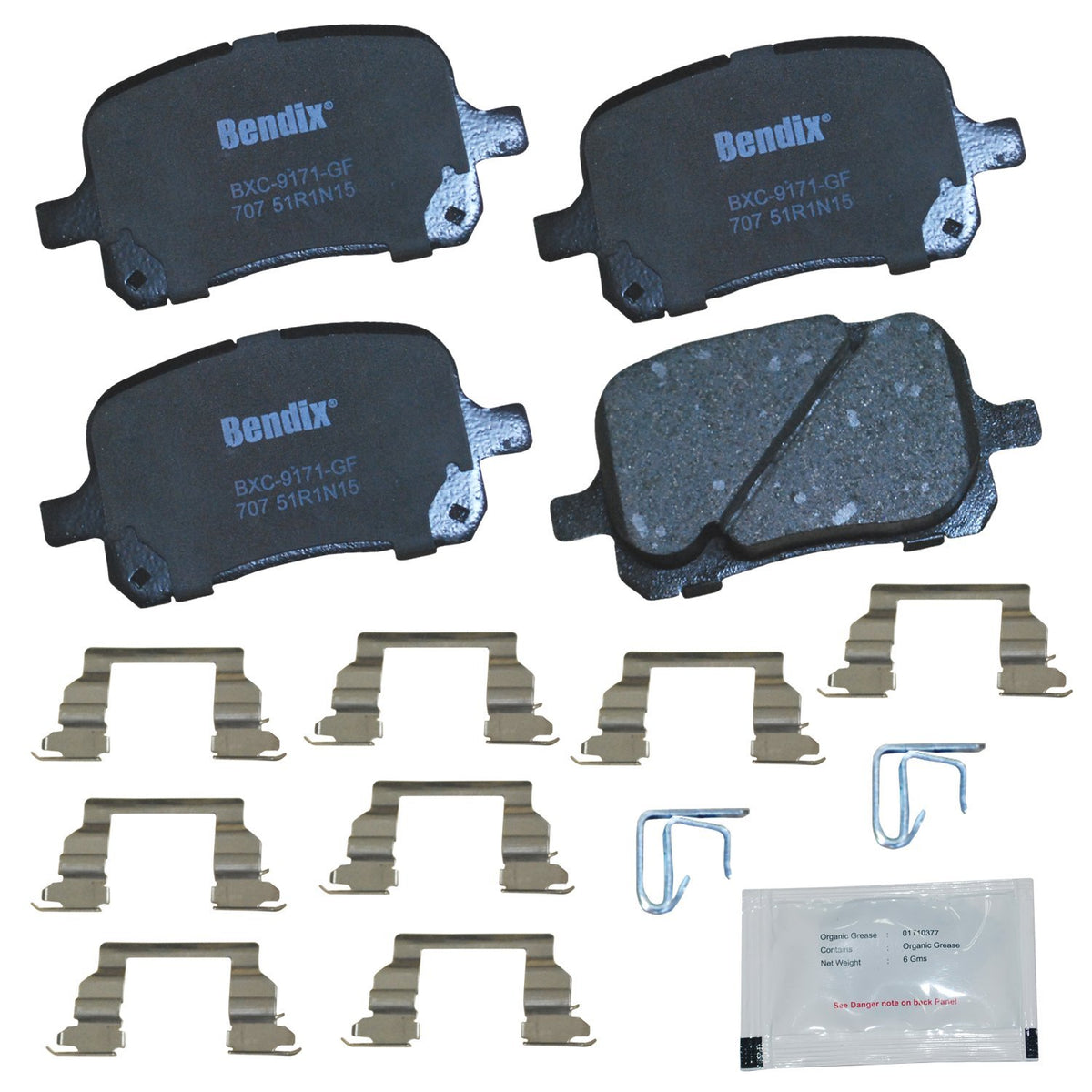 Bendix Priority1 Cfc707 Ceramic Front Brake Pads For Lexus Es300 2001-1997, Rx300 2001-1999, Toyota Avalon 2004-1998, Camry 2001
