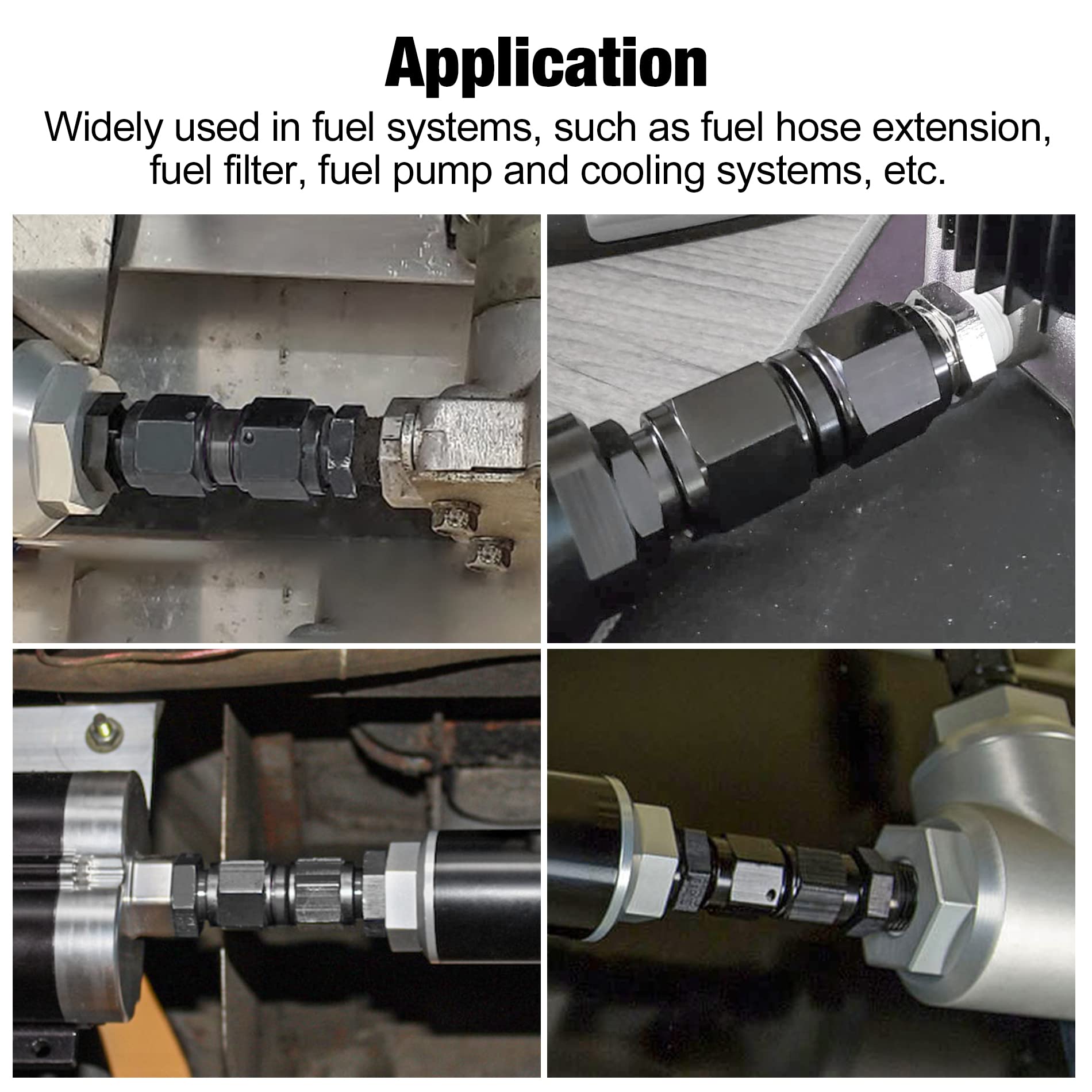 Evil Energy 10An Female To 10An Female Straight Swivel Coupler Union Fitting Adapter Aluminum Black