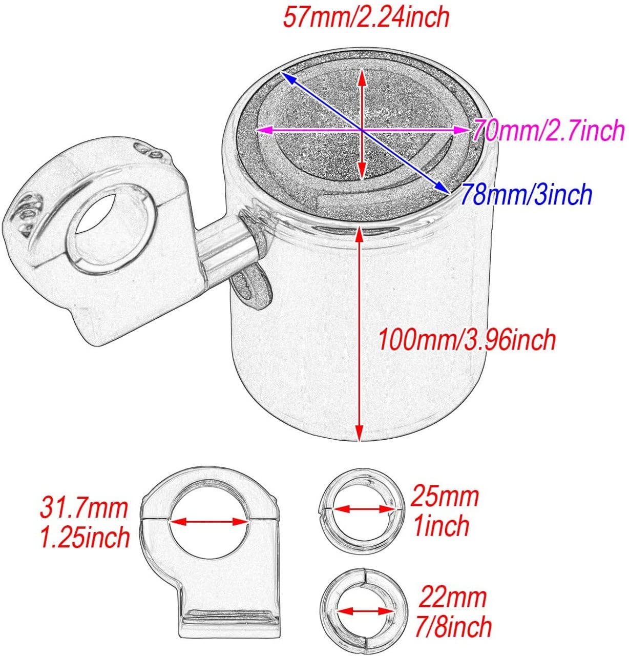 Kruzer Kaddy 300Bl Black Powder Coat Handlebar Mount