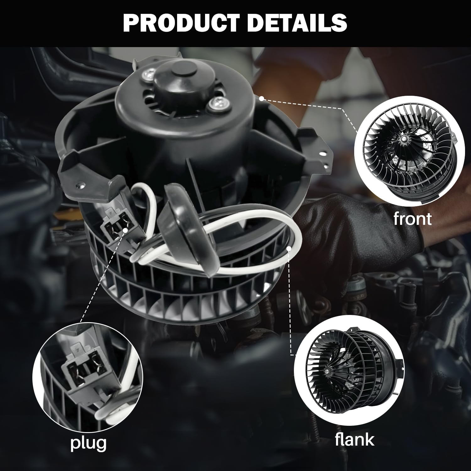 Aspligo 700070 Ac Heater Blower Motor Fan Front Fit For Chrysler Pacifica 2004-2008 ,Town & Country 2001-2007 ,Voyager 2001-2003