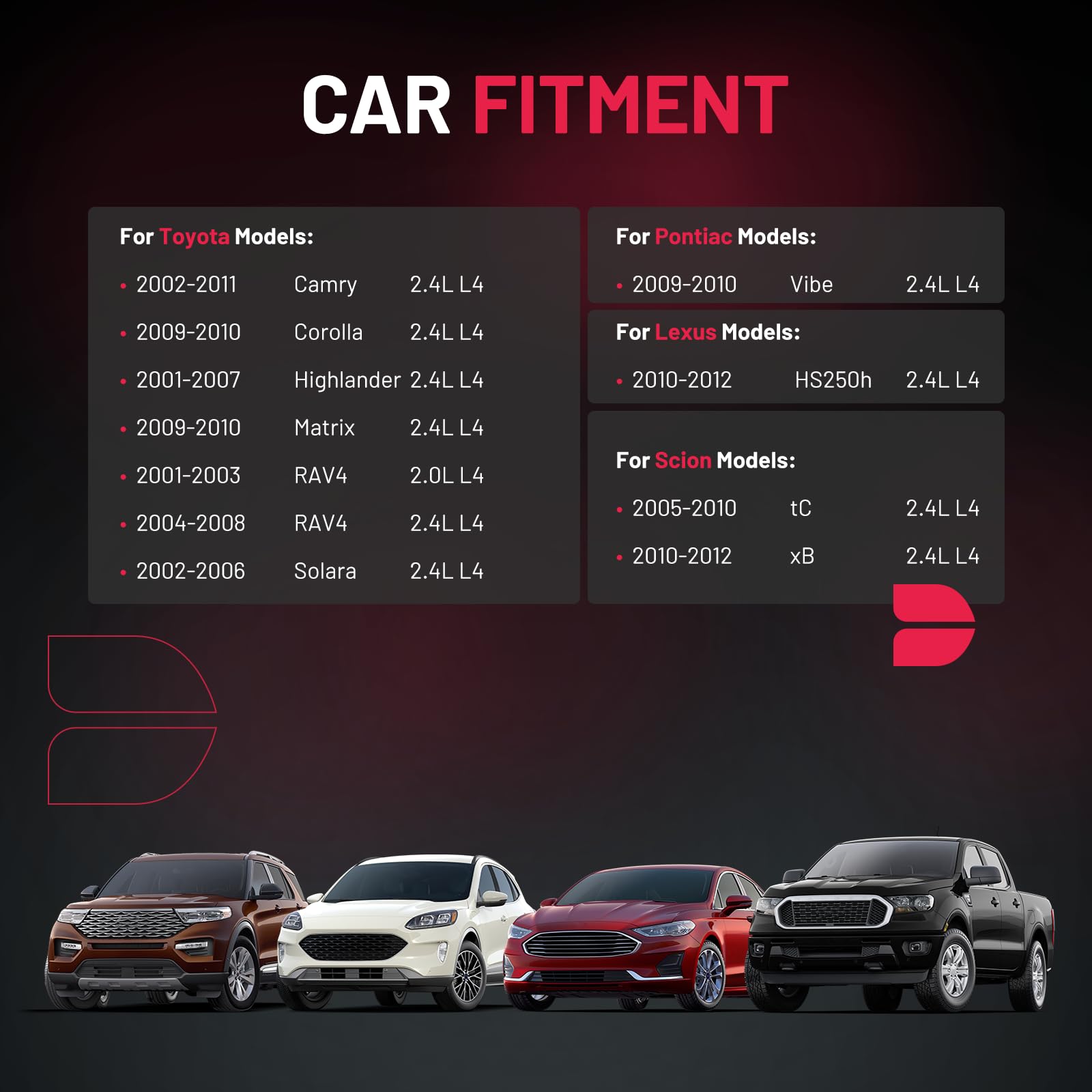 BDFHYK Ignition Coil UF333 & Spark Plug 7092 compatible with 2.4L L4 Scion Toyota TC Camry Corolla Highlander Matrix RAV4 Solara