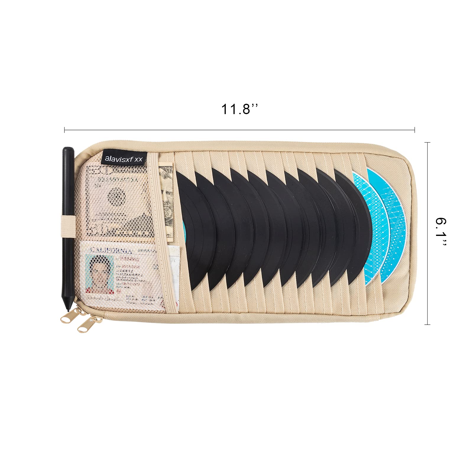 Alavisxf Xx Car Cd Holder, Dvd Vehicle Visor Storage Orangizer, Large Capacity Cd Visor Case With 12 Sleeves, 1 Mesh Pocket, 1 P