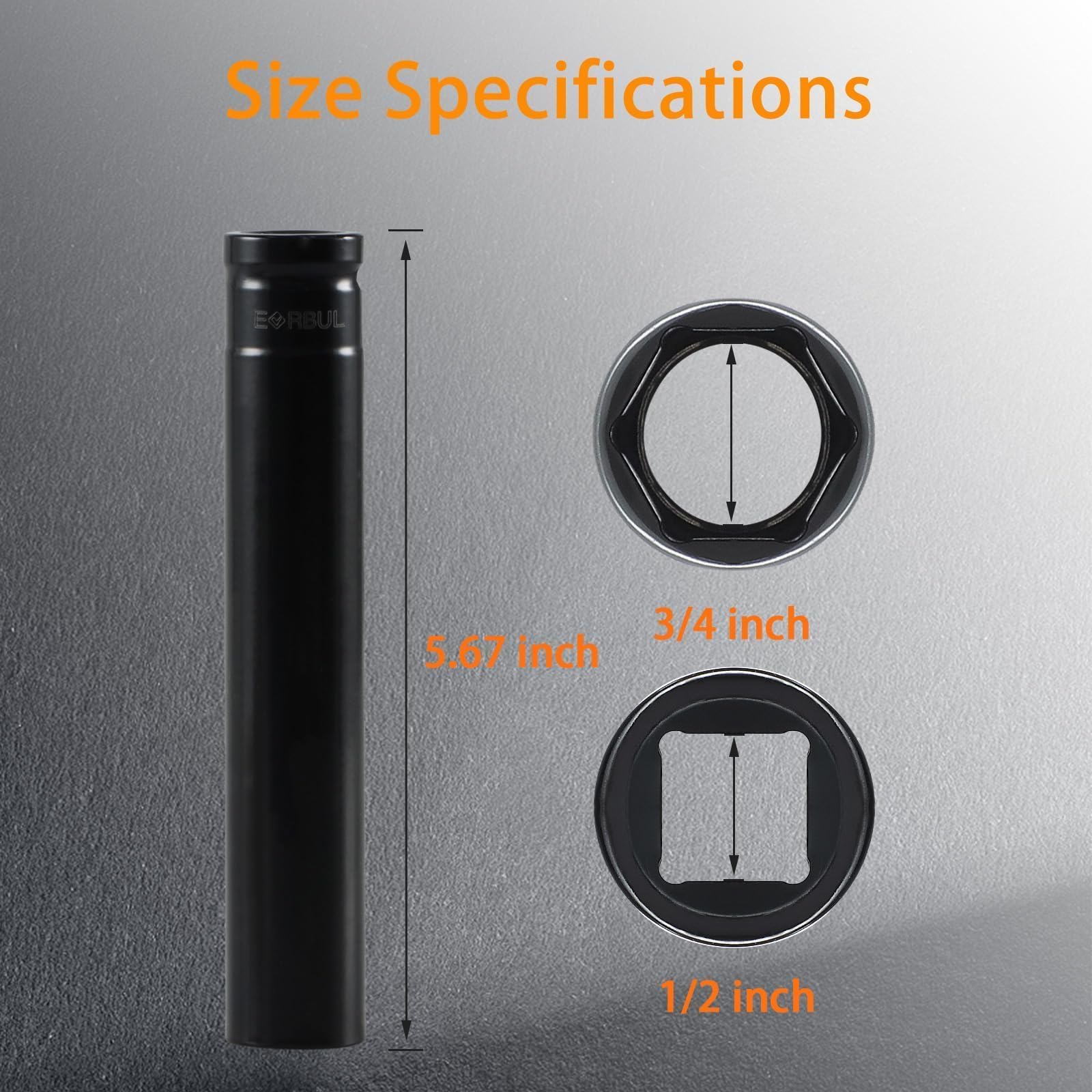 EVRBUL 3/4'' Socket Truck Cage Bolt Socket Tool Removal Puller Tool Compatible with Truck Air Brakes with 800921 Cage Bolt, Extr