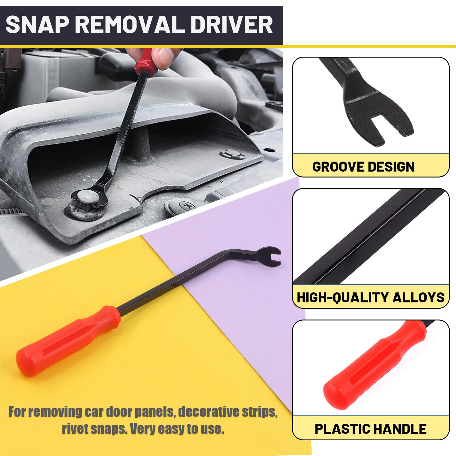 Mardatt 46Pcs Plastic Rivet Gun Kit With Nylon Blind Rivets, Fastener Removal Tool And Precision Tools Hooks, Plastic Rivets Safe Metal Plastic Clips Removal Hand Riveter For Automotive Removing