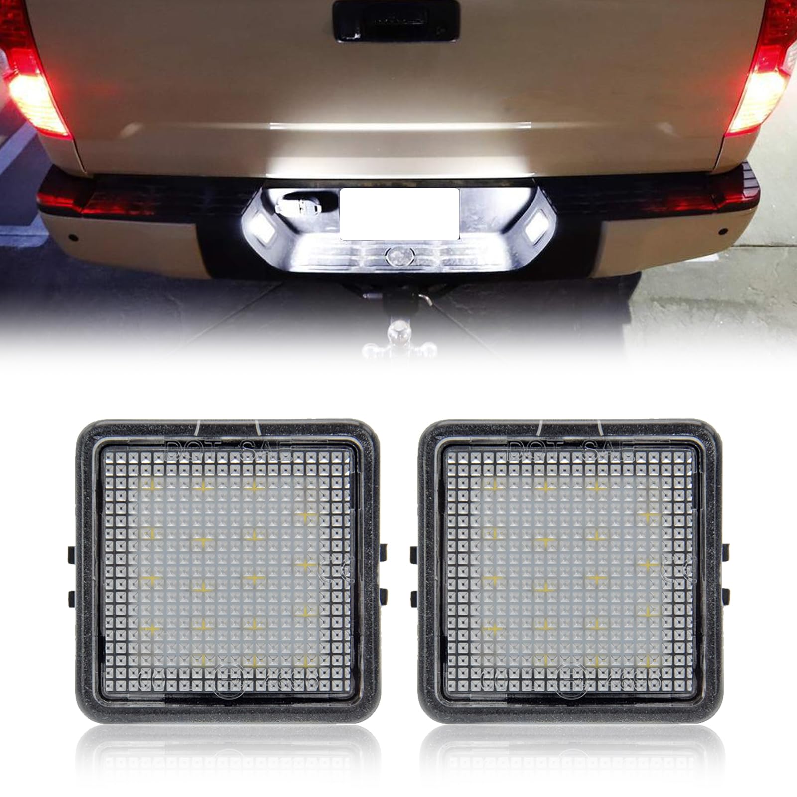 R&F Auto 18-Smd Led License Plate Light Tag Lamp Replacement For Tacoma 2016-2022 & Tundra 2014-2021 Pickup Truck 6000K Diamond