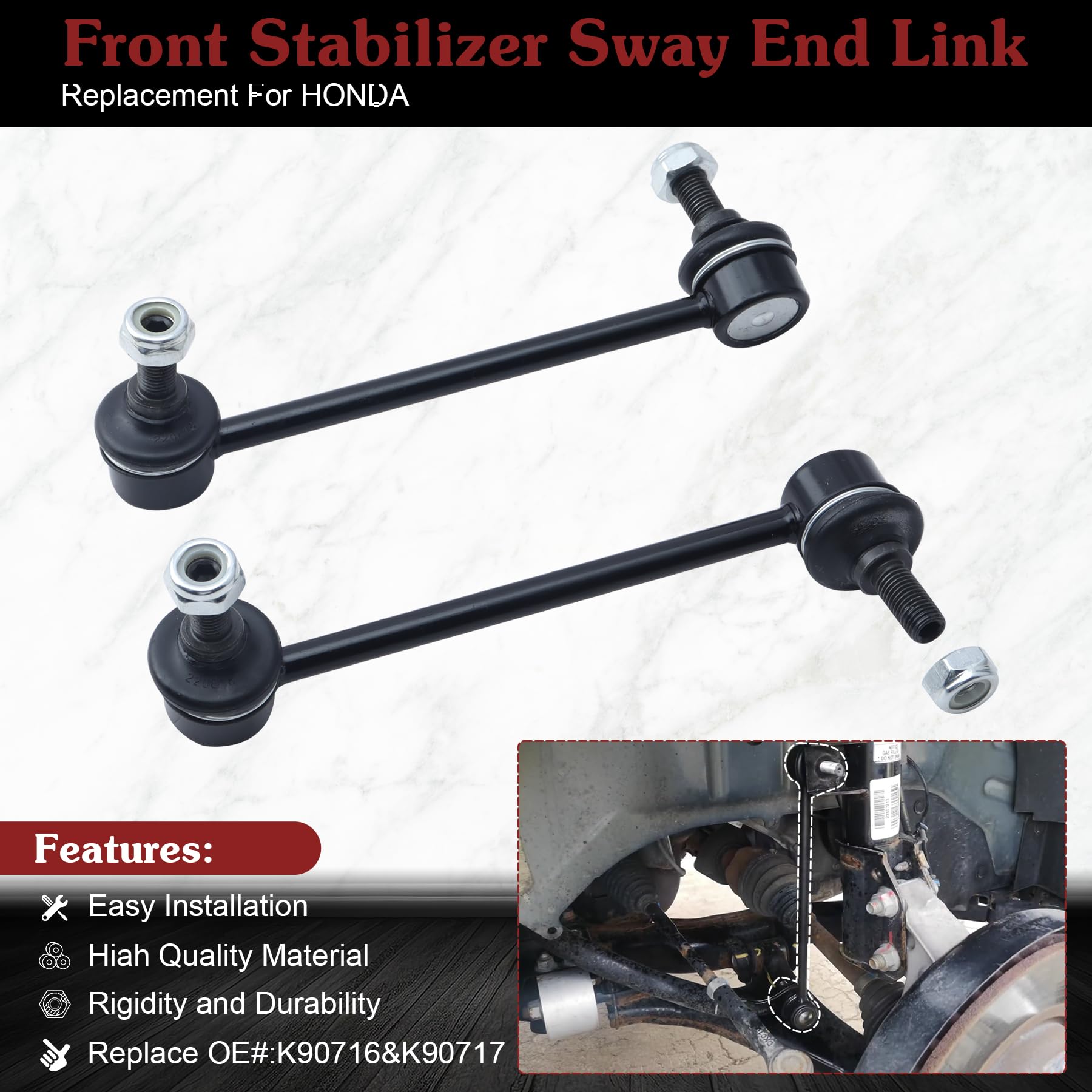 Stiueoav K90716 K90717 Sway Bar Link - Rear Stabilizer End Link Compatible With 2010-2013 Zdx?2003-2008 Pilot