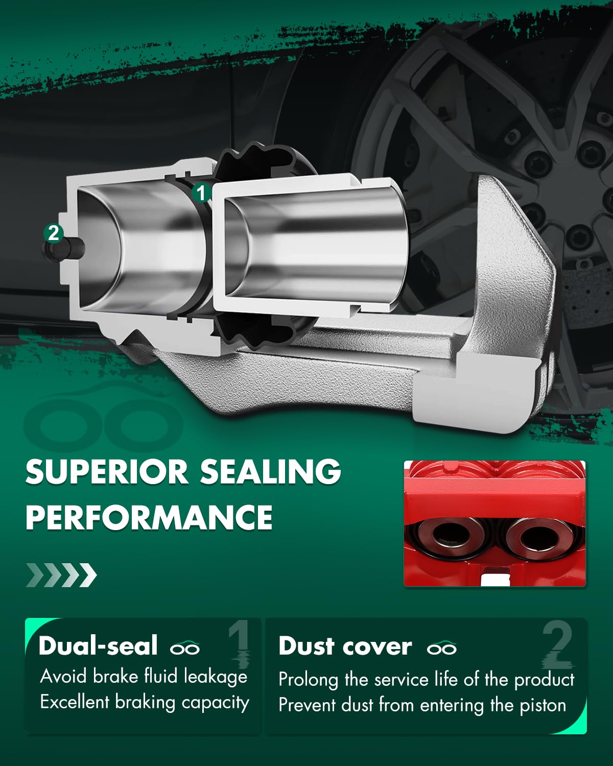 Scitoo Front Left+Right Brake Calipers With Bracket 18-B4722 18-B4723 Compatible For Ford For Mustang 1999-2002