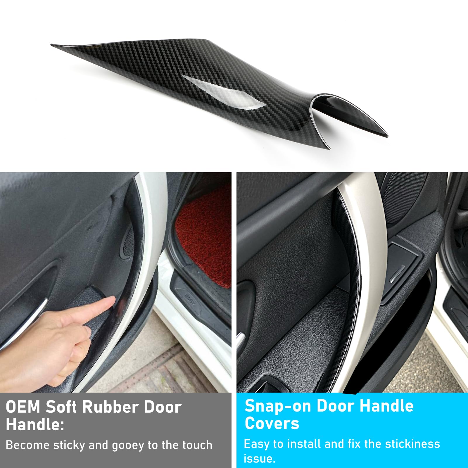 Jaronx Compatible With Bmw Door Handles Covers For 320I,328I,330I,335I F34 Gt/428I,435I,430I F32 F33 F36 F82,4Pcs Left And Right