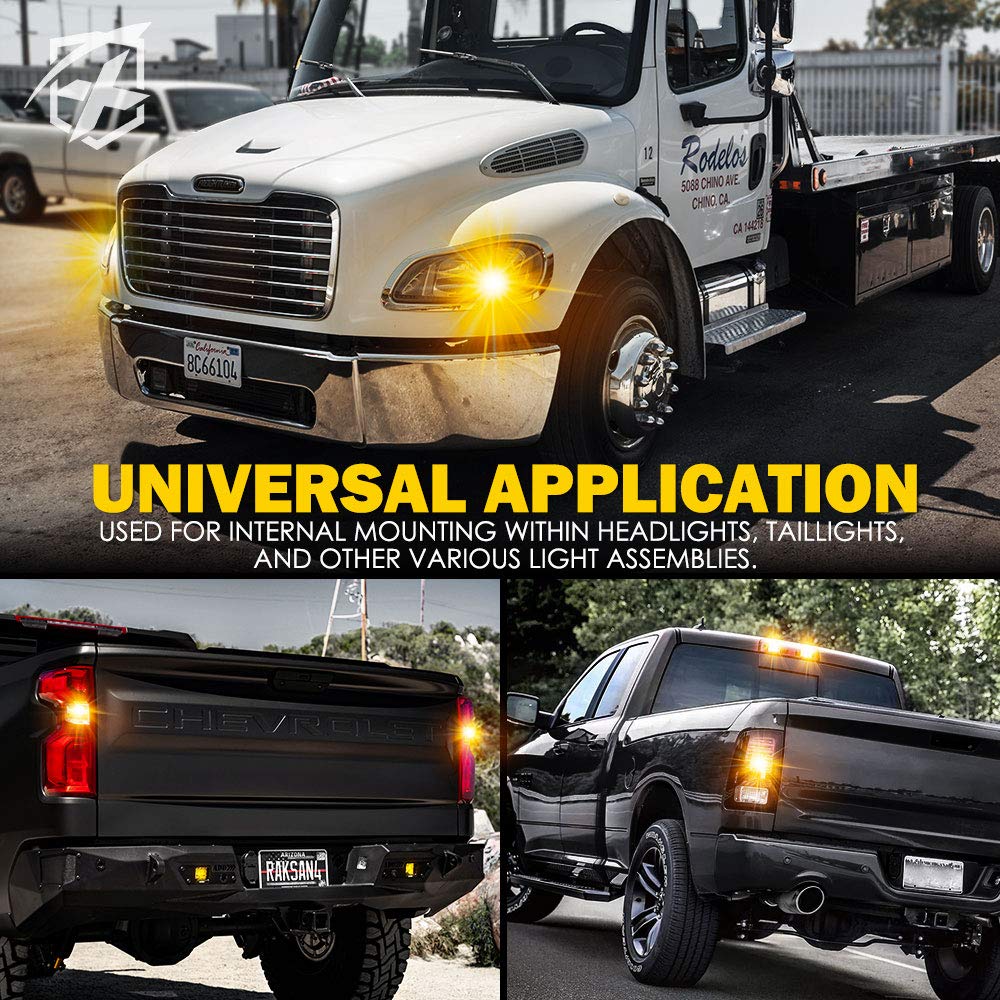 Xprite Amber Led Hideaway Strobe Lights Kit 20 Flashing Patterns W/Control Panel Headlights Taillights Fog Light Mounting, For R