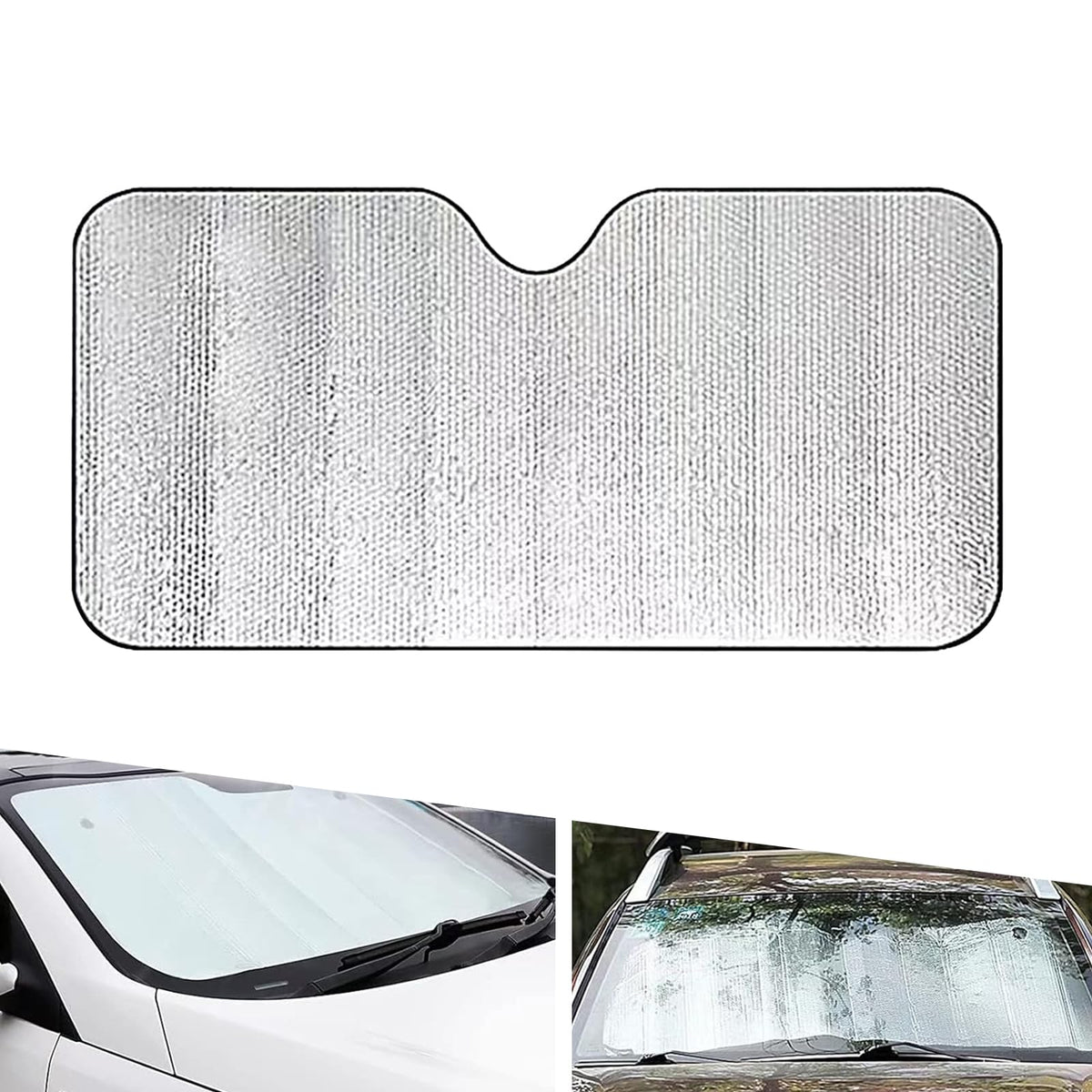 Sinytuto 1 PC Car Front Sunshade, 55.11 x 27.55 Thickened Environmentally Friendly Insulated Reflective Foam Windshield Suns