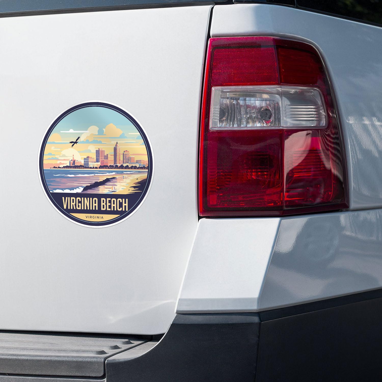 Virginia Beach City Sticker - Waterproof Vinyl Decal for Car Bumper, Laptop, Water Bottle, Wall, and Window, Size - 3'' Longer S