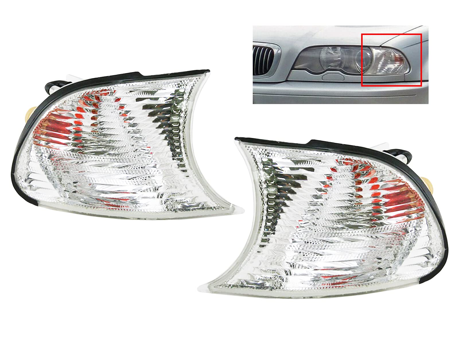 Auto Parts Avenue APA Replacement Corner Park Signal Light for 1999 2000 2001 E46 3 Series 323Ci 325Ci 328Ci 330Ci M3 with Bulb 