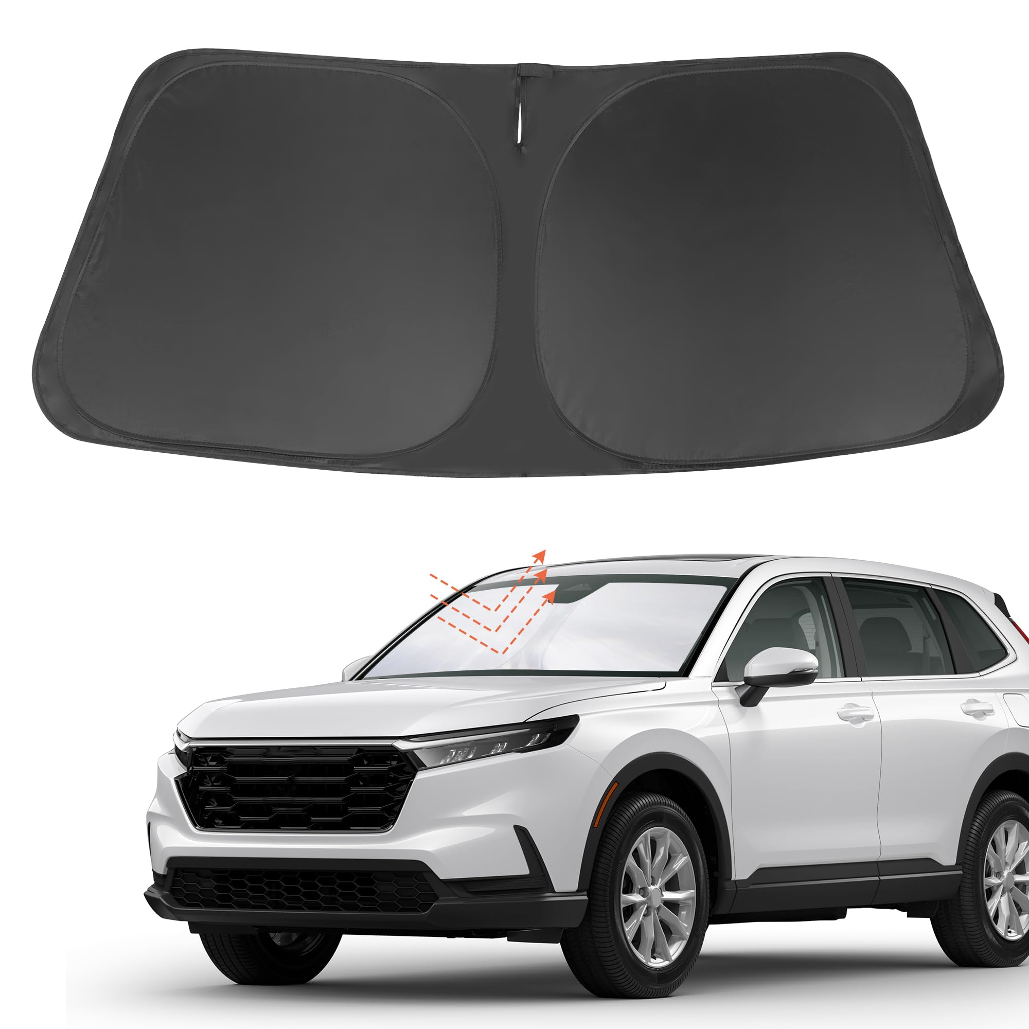 Yycke Windshield Sun Shade Accessories Compatible With 2023-2024 2025 Crv Suv, Lx, Ex, Ex-L, Sport Hybrid, Touring For Honda Fol