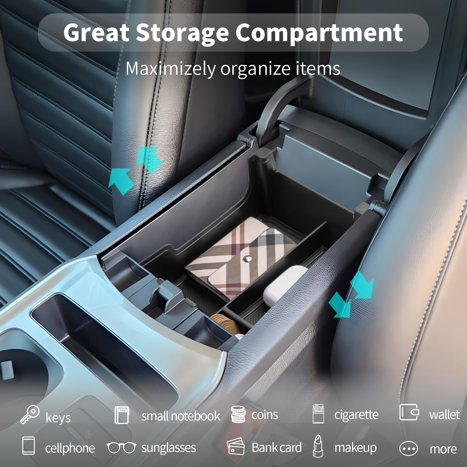 Cdefg For 2020-2023 2024 Edge Center Console Organizer Tray Compatible With 2020-2023 2024 Ford Edge Middle Console Organizer Ar