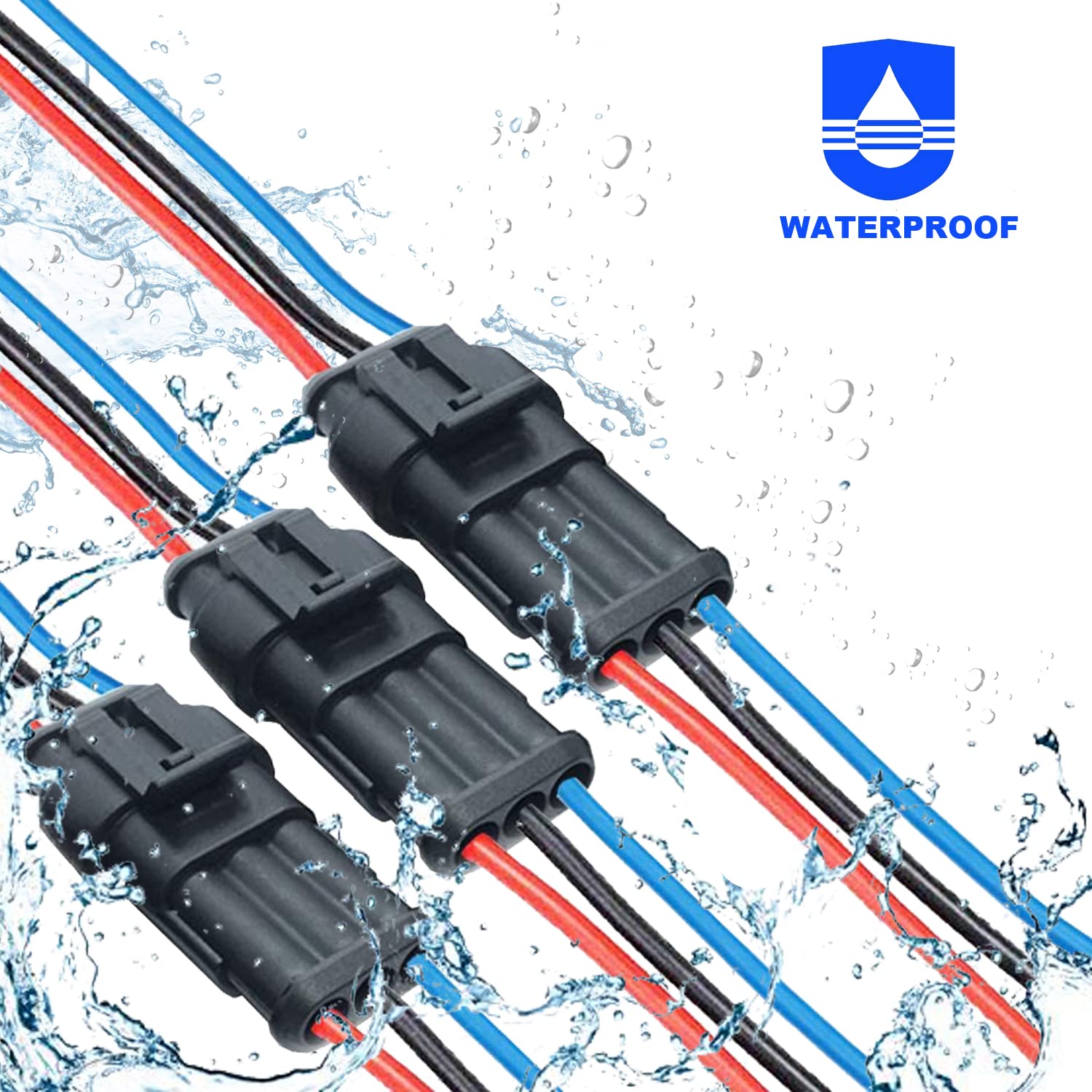 Twippo 372Pcs Waterproof Automotive Electrical Connectors Quick Connect Wire Connectors Automotive 1/2/3/4/5/6 Pin Connectors Ki