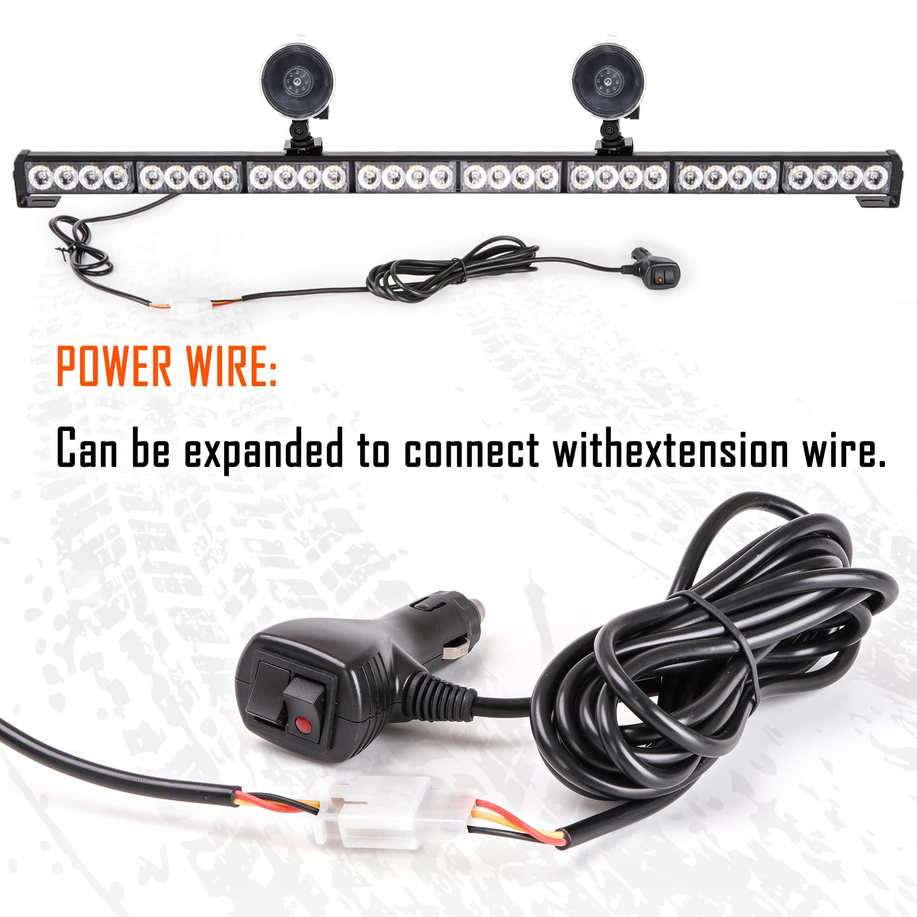 Led Strobe Light Bar 35.5 In 13 Flash Patterns 32 Led Warning Lights Emergency Traffic Advisor Directional Hazard Warning Flashi