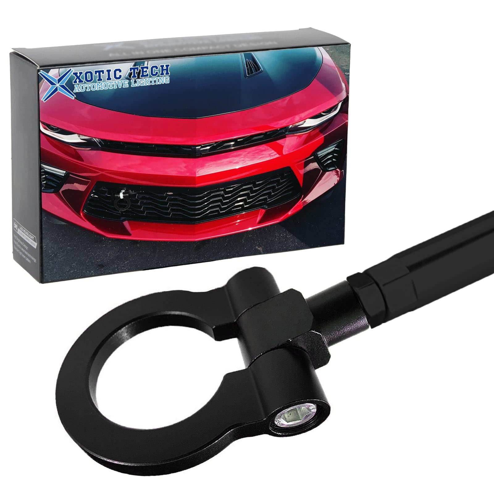 Xotic Tech Sport Track Racing Style Cnc Aluminum Screw-On Tow Hook Front Bumper Compatible With Chevrolet Camaro 6Th Gen 2016 2017 2018 2019 2020 2021 2022 2023 2024 (Black)