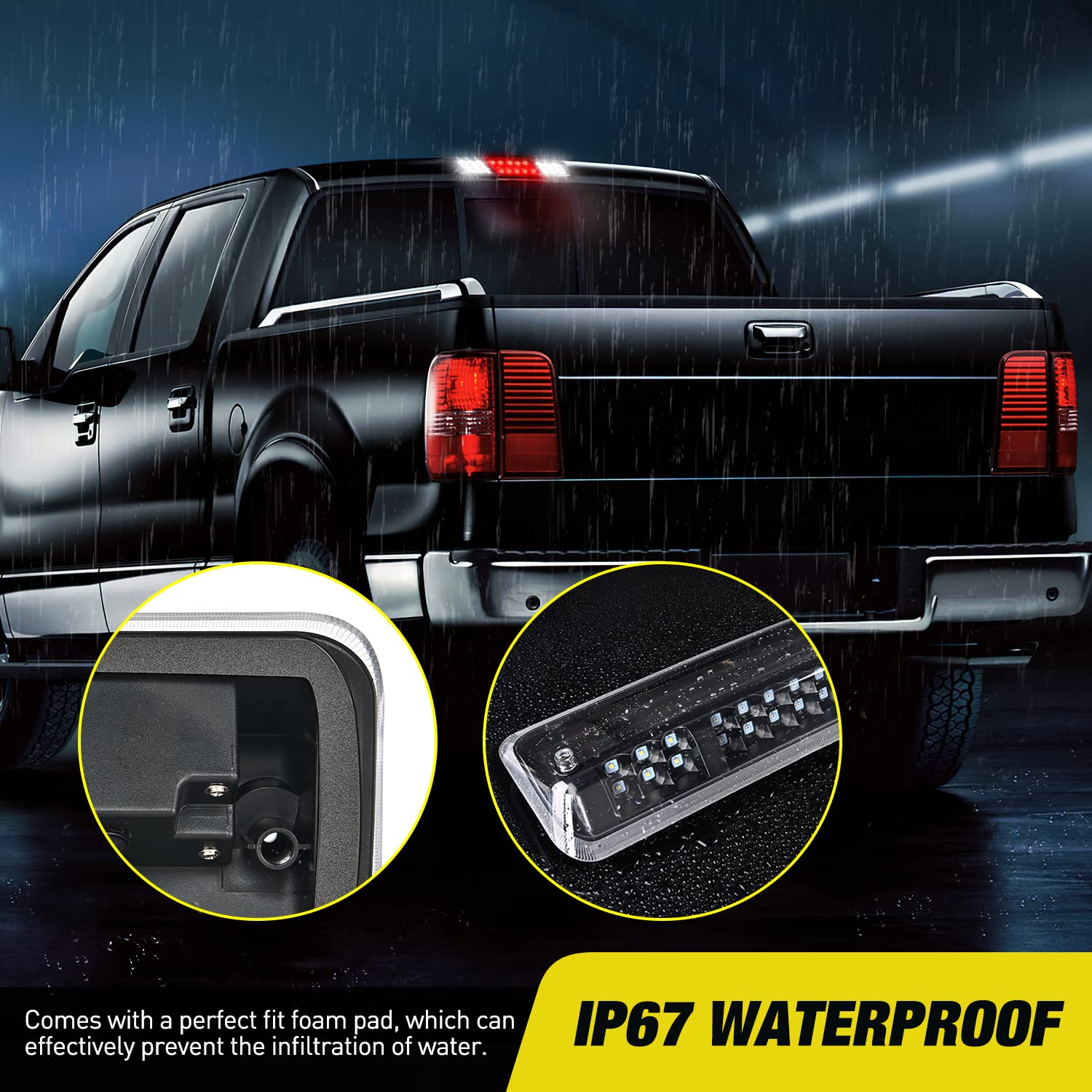 Nilight Third Brake Light Tail High Mount 3Rd Stop Cargo Reverse Led Lights For 2004 2006 2007 2008 Ford F150 Lobo 2007-2010 Exp