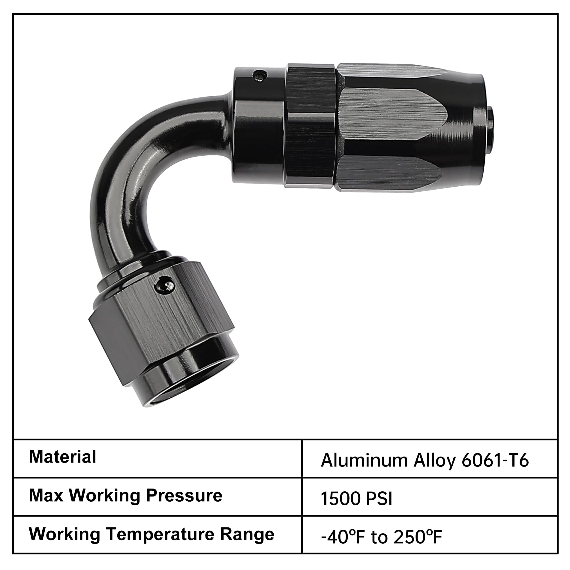 Evil Energy 12An Hose End Fitting 120 Degree Swivel For Cpe Braided Fuel Hose Black