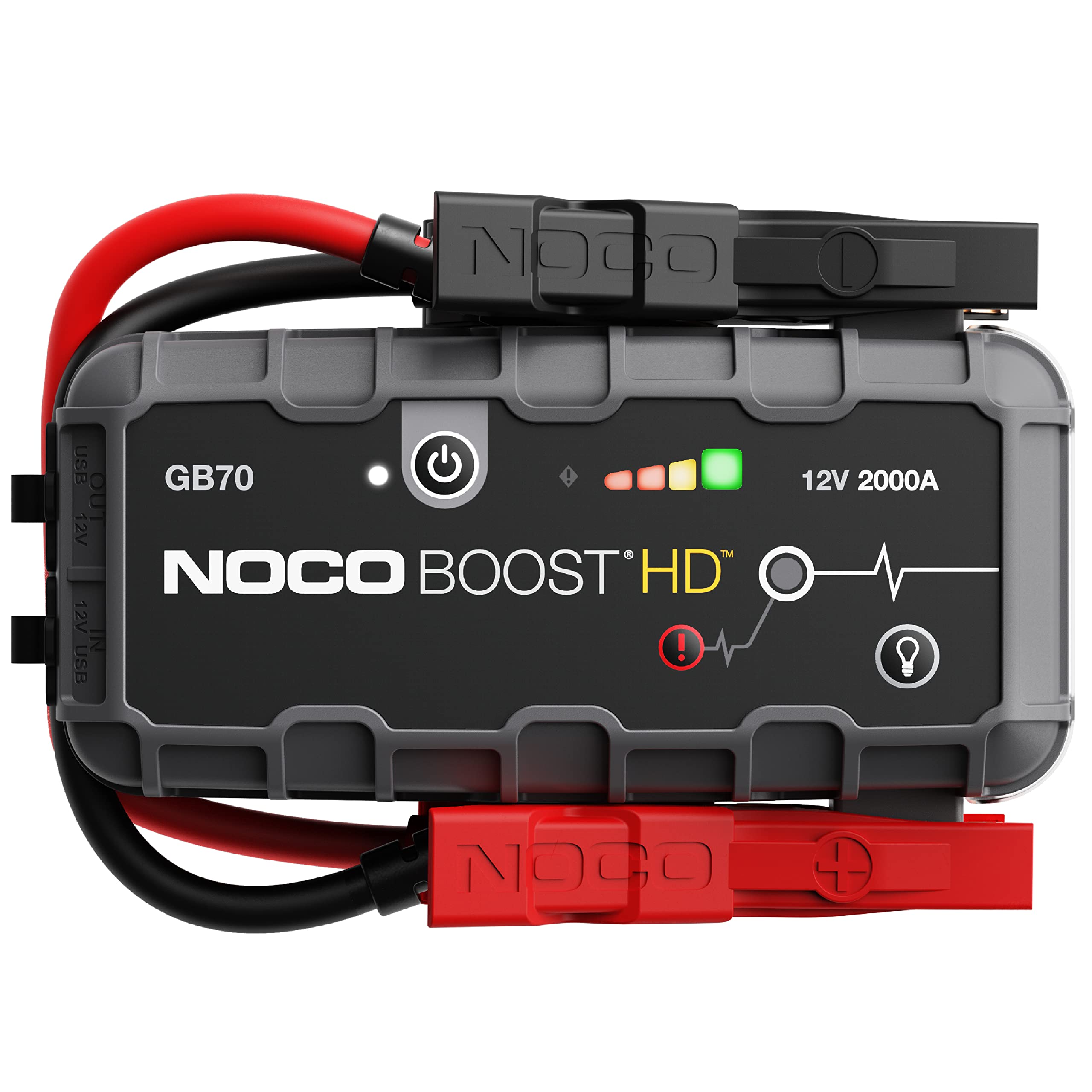 NOCO Boost HD GB70 2000A UltraSafe Car Battery Jump Starter, 12V Battery Booster Pack, Jump Box, Portable Charger and Jumper Cab