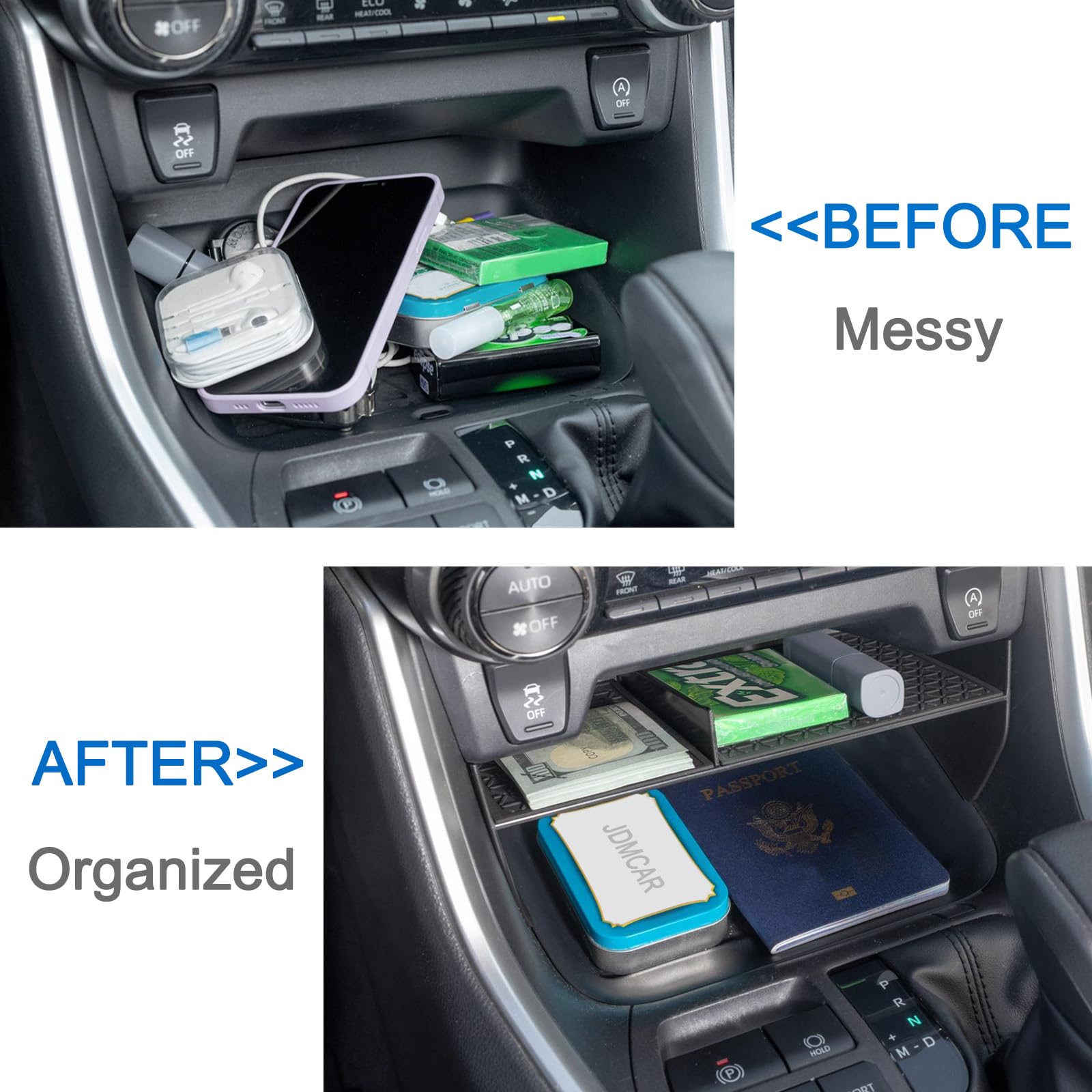 Jdmcar Center Console Organizer Compatible With Toyota Rav4 2019-2025 And 2021-2025 Rav-4 Prime, Abs Material Insert Tray Gear S