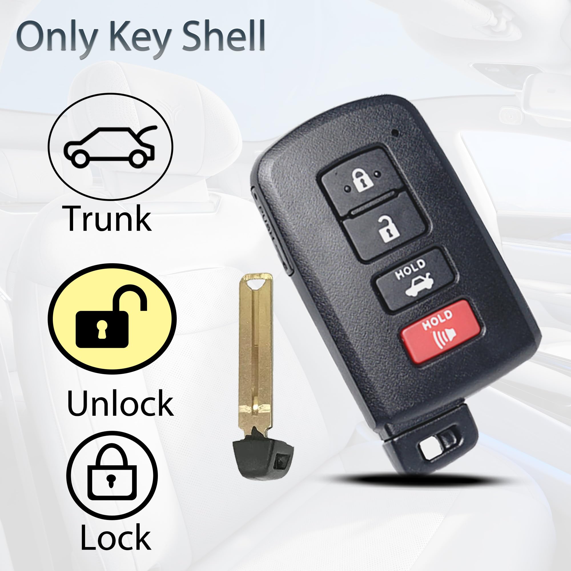 Supaland Key Fob Shell Case Replacement Fits For Toyota Avalon Camry Corolla Rav4 Highlander Sequoia 2011 2012 2013 2014 2015 20