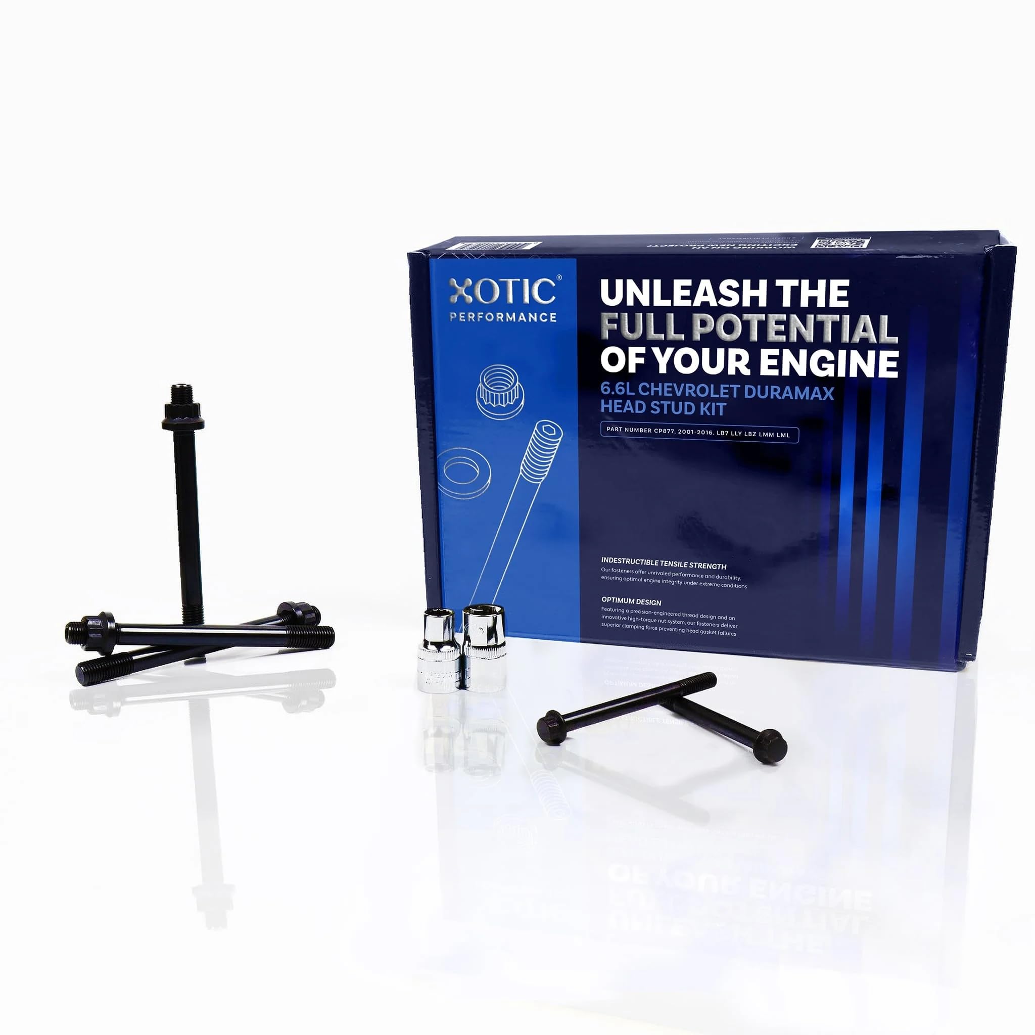 Head Stud Replacement Kit for 2001-2016, 6.6L LB7 LLY LBZ LMM LML Chevy Duramax Diesel Models with Head Studs Nuts Washers & Ass