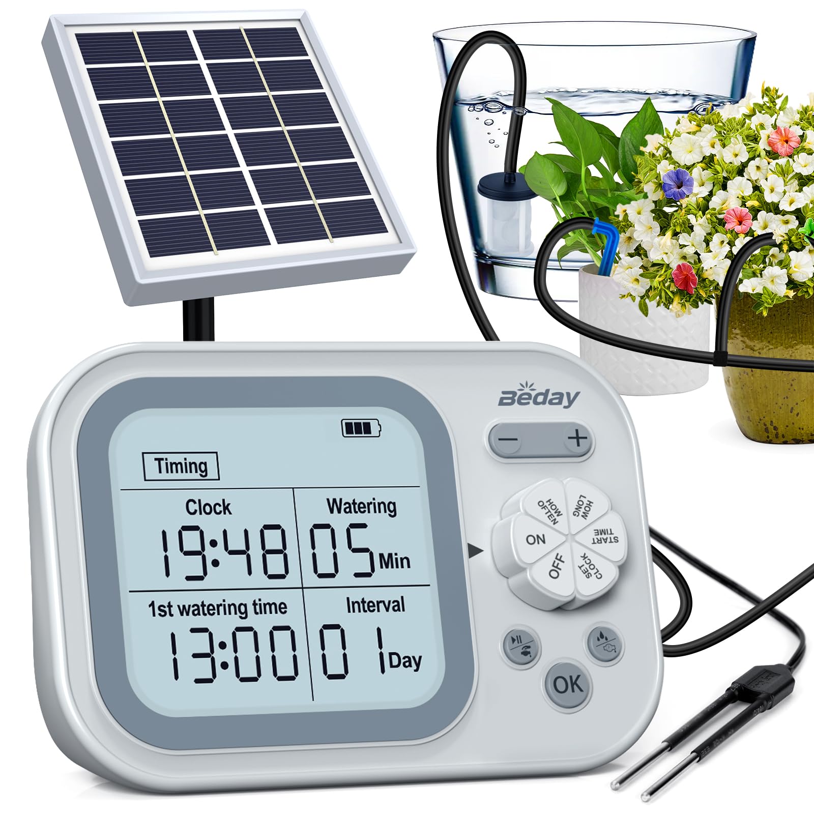 Solar Automatic Drip Irrigation System Houseplant Auto Self Watering Device Waterer for 15 Potted Plants Outdoor Indoor Garden Balcony Vacation While Away-New