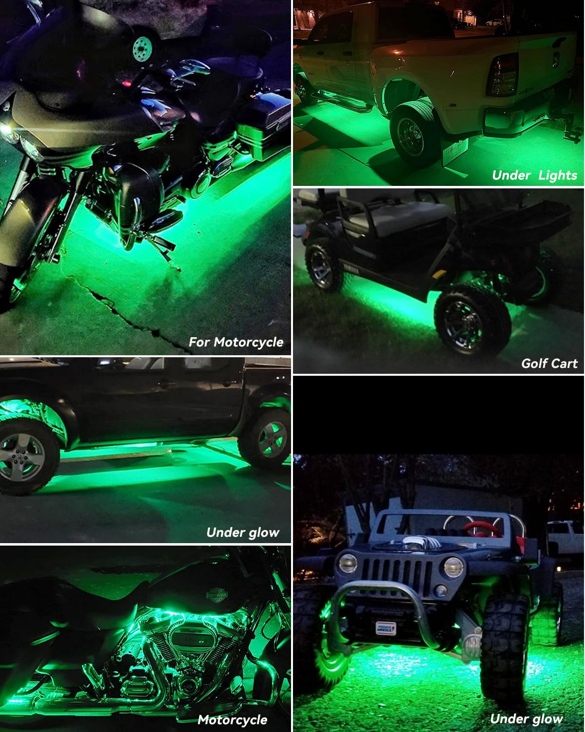 12V Led Light Strip 32Cm Waterproof Green Led Strip Lights For Cars Motorcycles Golf Cart Interior & Exterior Marine Boat 12V 50