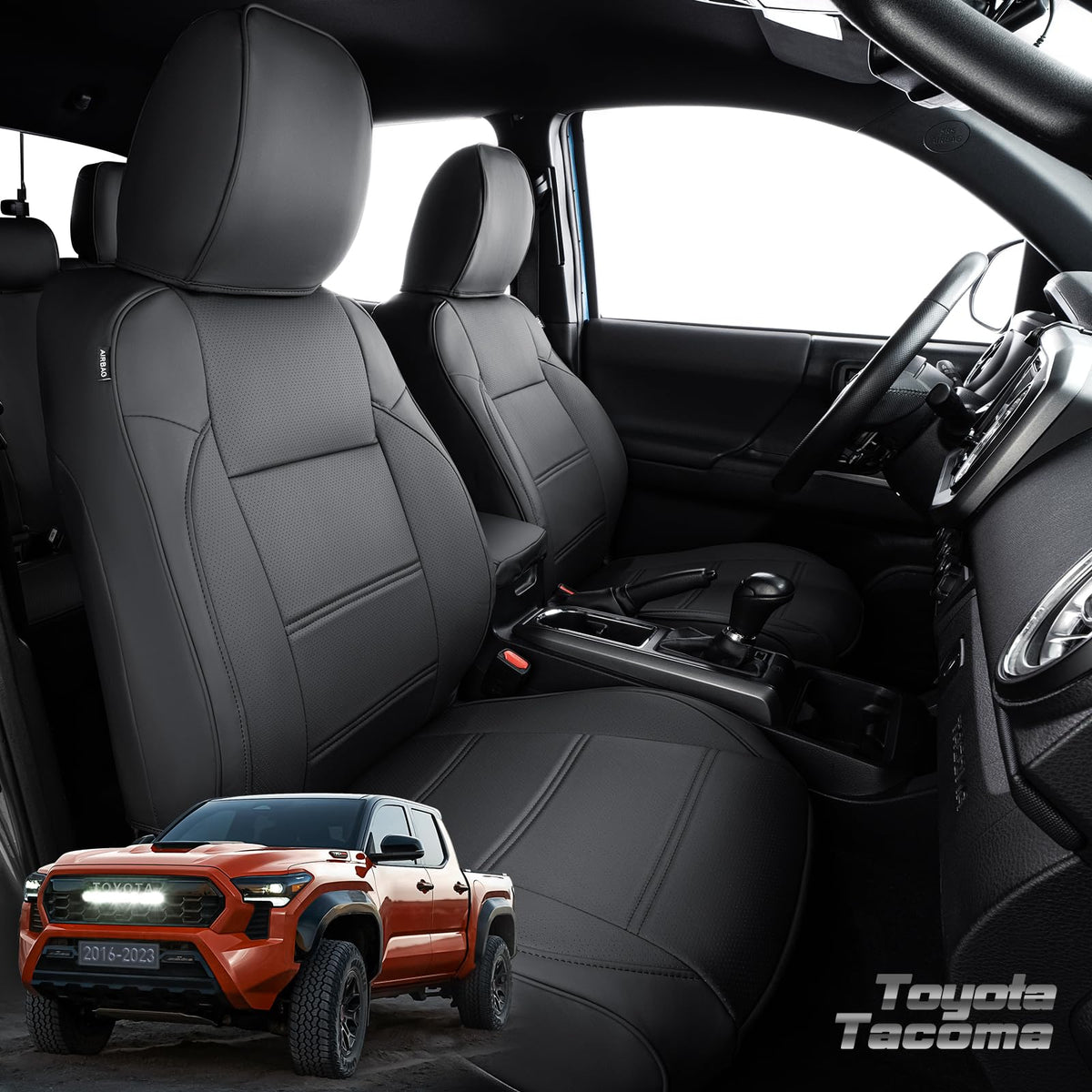 Drcarnow For Toyota Tacoma Seat Cover 2016 2017 2018 2019 2020 2021 2022 2023 For Tacoma Truck Leather Seat Cover Crew Cab/Doubl