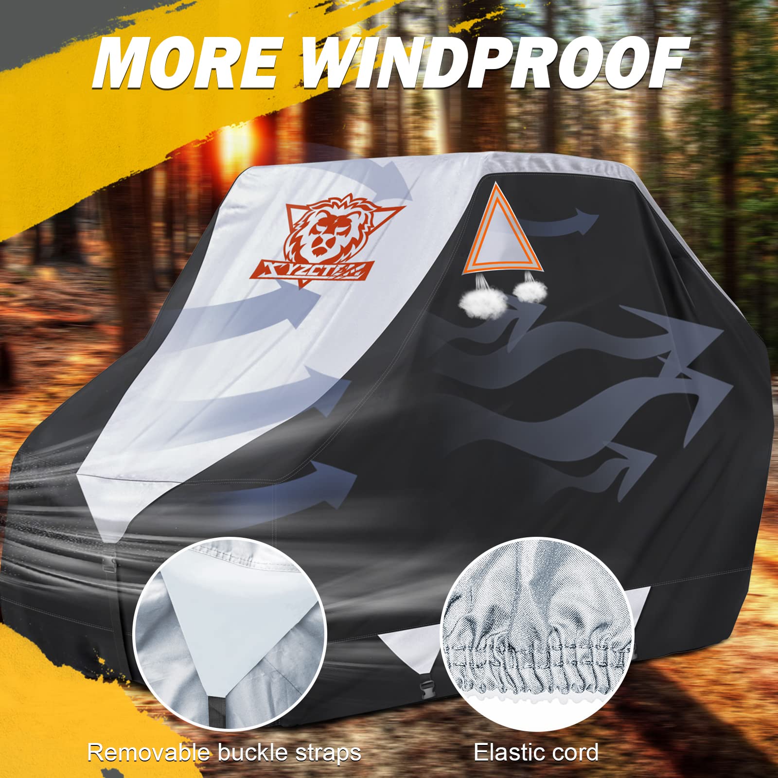 Xyzctem Utv Cover,Outdoor Waterproof All-Weather Protection Utv Cover Compatible With Polaris Rzr Can-Am Yamaha Honda Kawasaki S