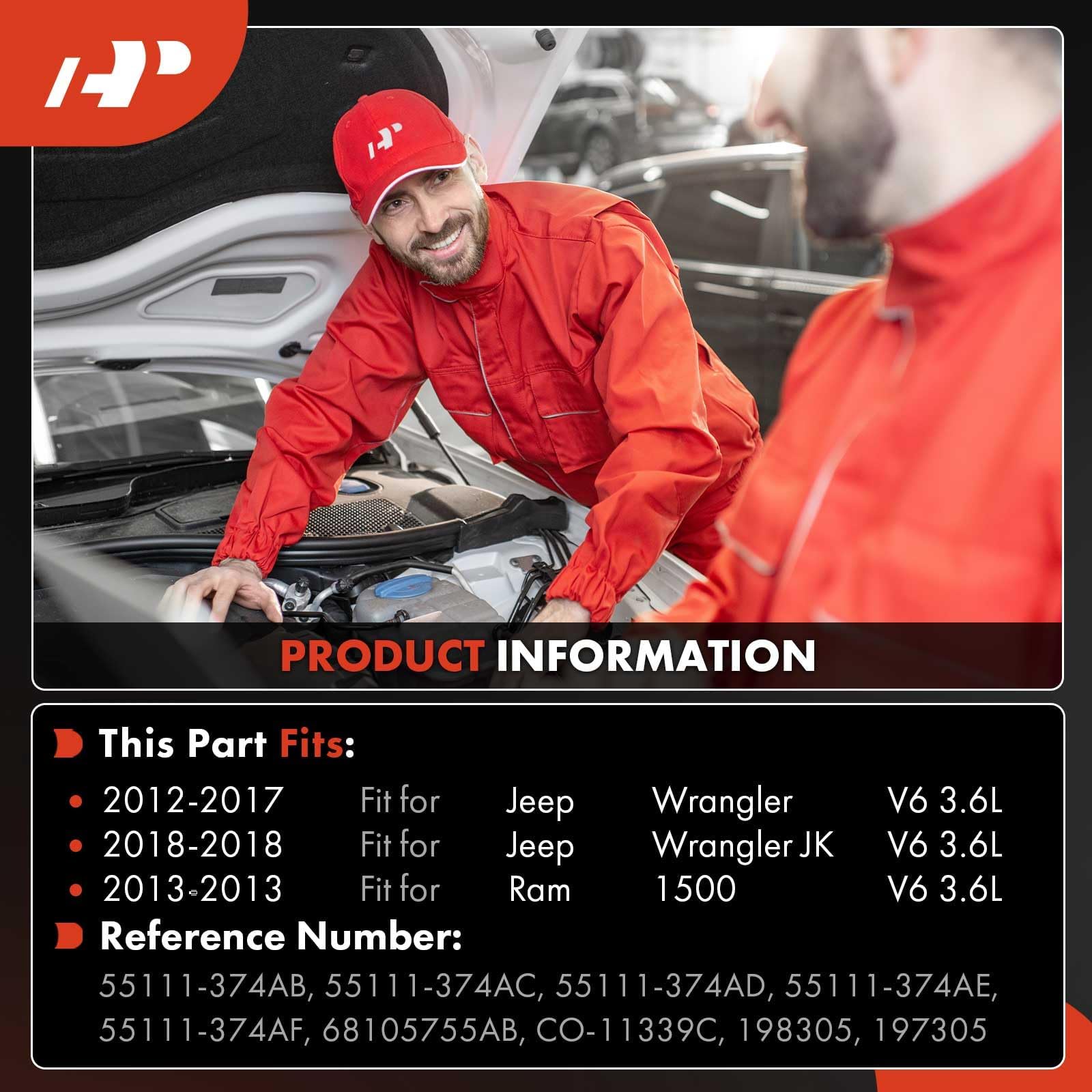 A-Premium Air Conditioner AC Compressor with Clutch for Jeep Wrangler 3.6L 2012-2017, Rams 1500, HCC-RS18 Compressor