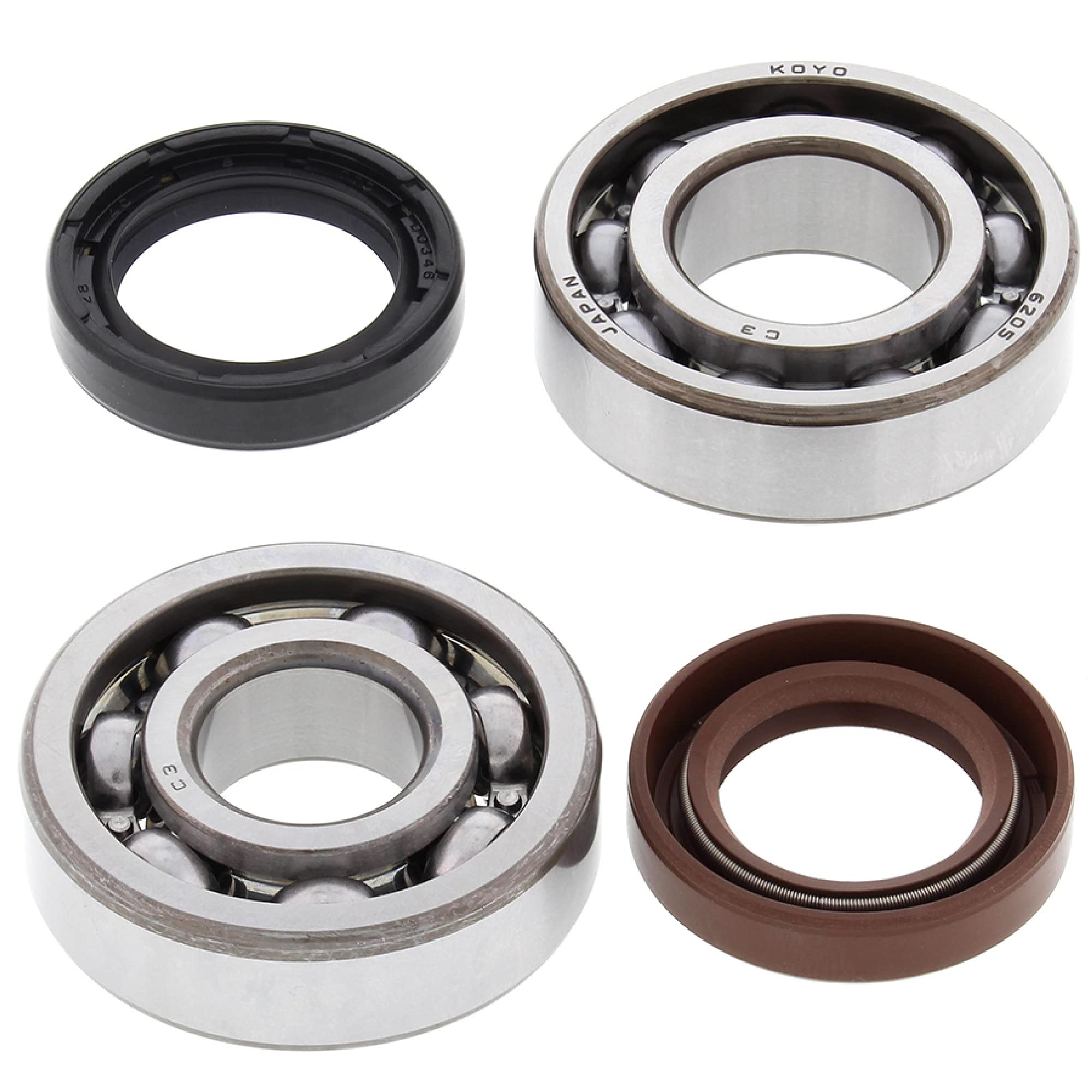 All Balls Racing Crank Bearing and Seal Kit 24-1072 Compatible With/Replacement For Yamaha CT175 1972, DT125 1974-1981, DT175 19