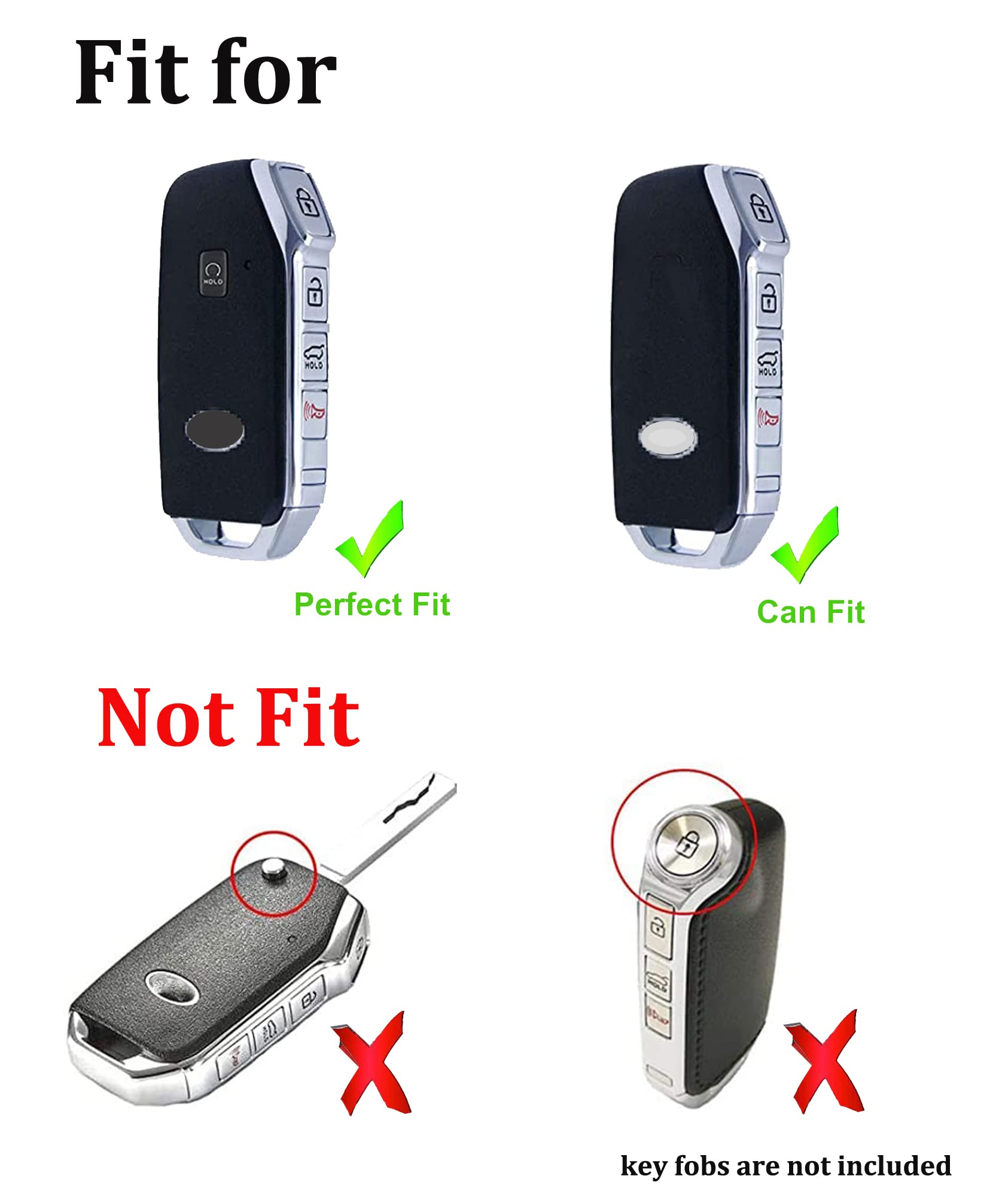 Arruweer TPU Key Fob Cover for Kia Soft TPU Key Fob Compatiable with Kia Ceed Cerato Forte NIRO Seltos Sorento Soul Sportage Tel