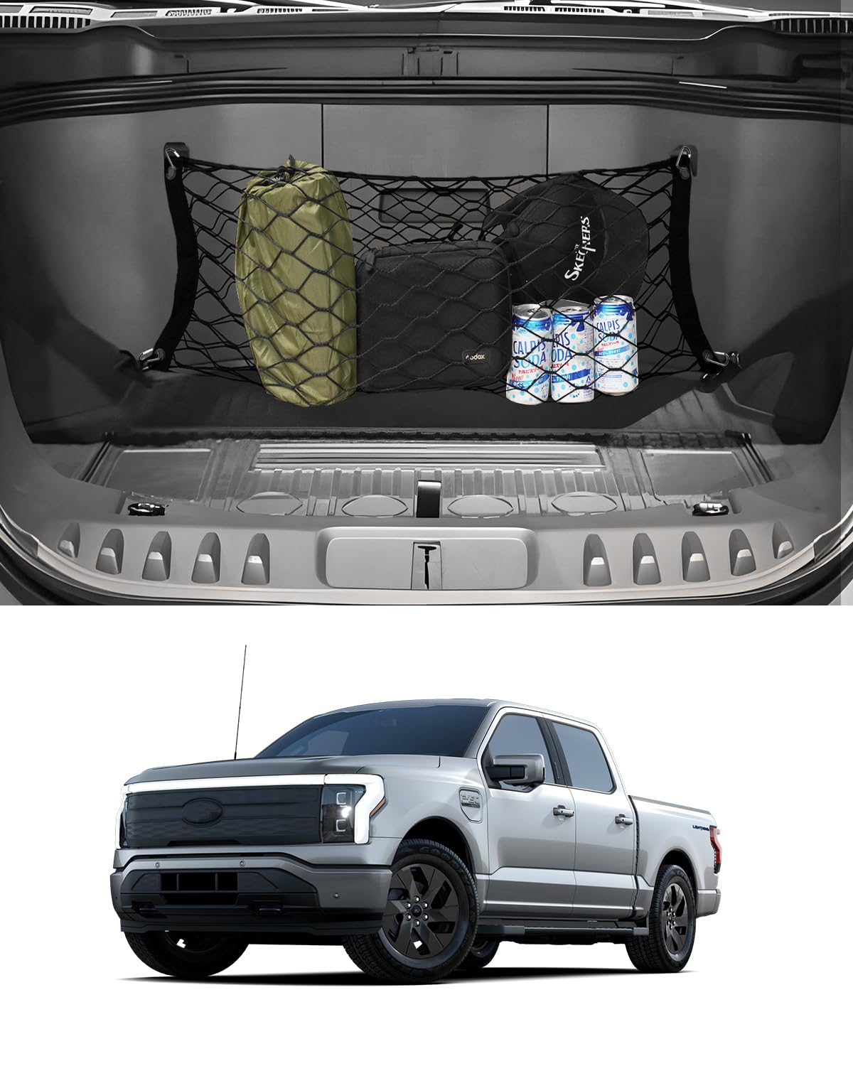 Karltys F150 Lightning Cargo Net For 2022-2025 Ford F-150 Lightning Frunk Cargo Net, Stand Envelope Style Frunk Net For F-150 Li