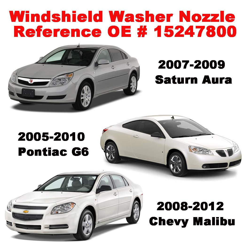 ZHParty 2 Pcs Front Windshield Washer Nozzle Wiper Spray Jet Kit fit for GMC Acadia 07-15, Chevroelt Traverse 09-17, Buick Encla