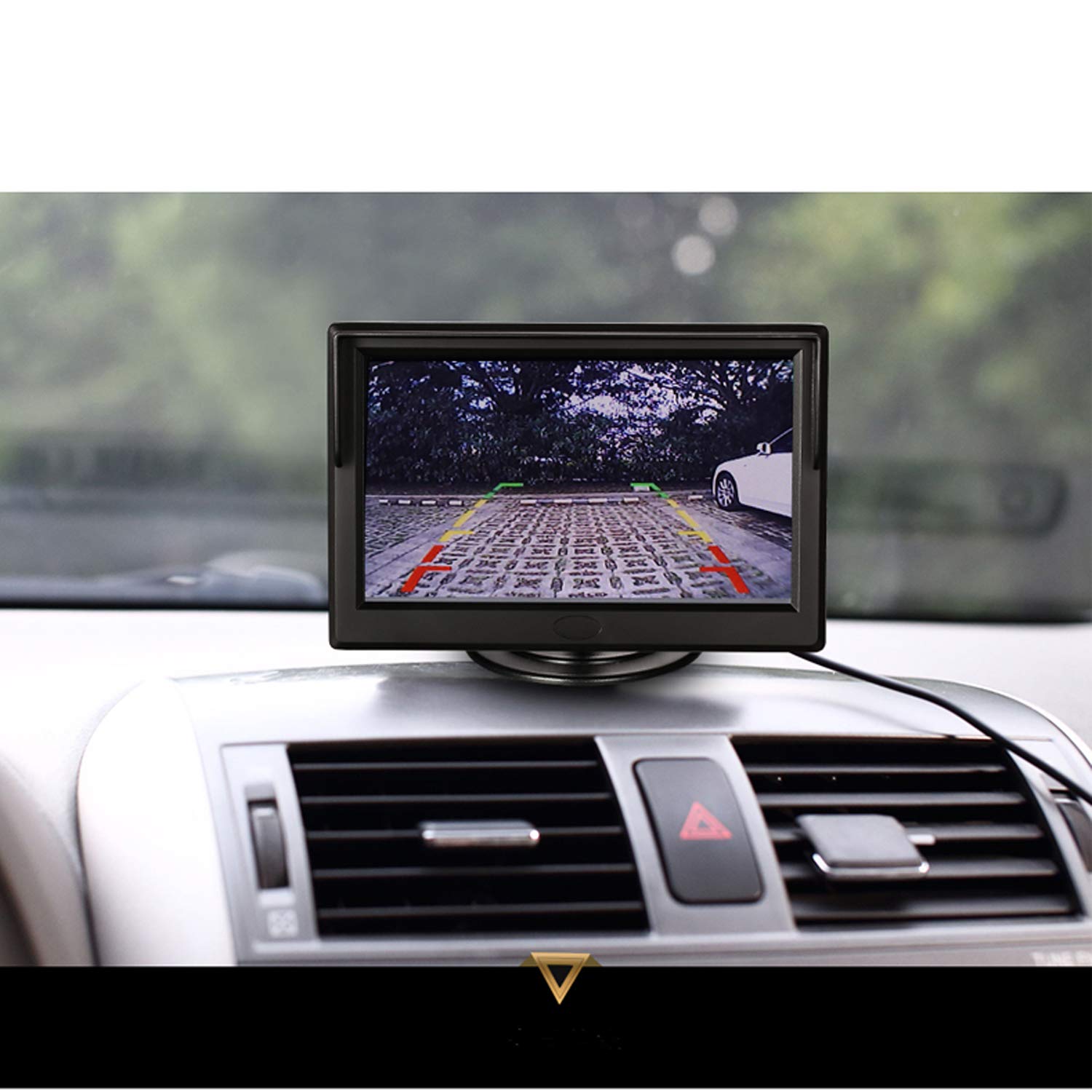 Padarsey 5 Inch Tft Lcd Car Color Rear View Monitor Screen For Parking Rear View Backup Camera With 2 Optional Bracket(Suckers M