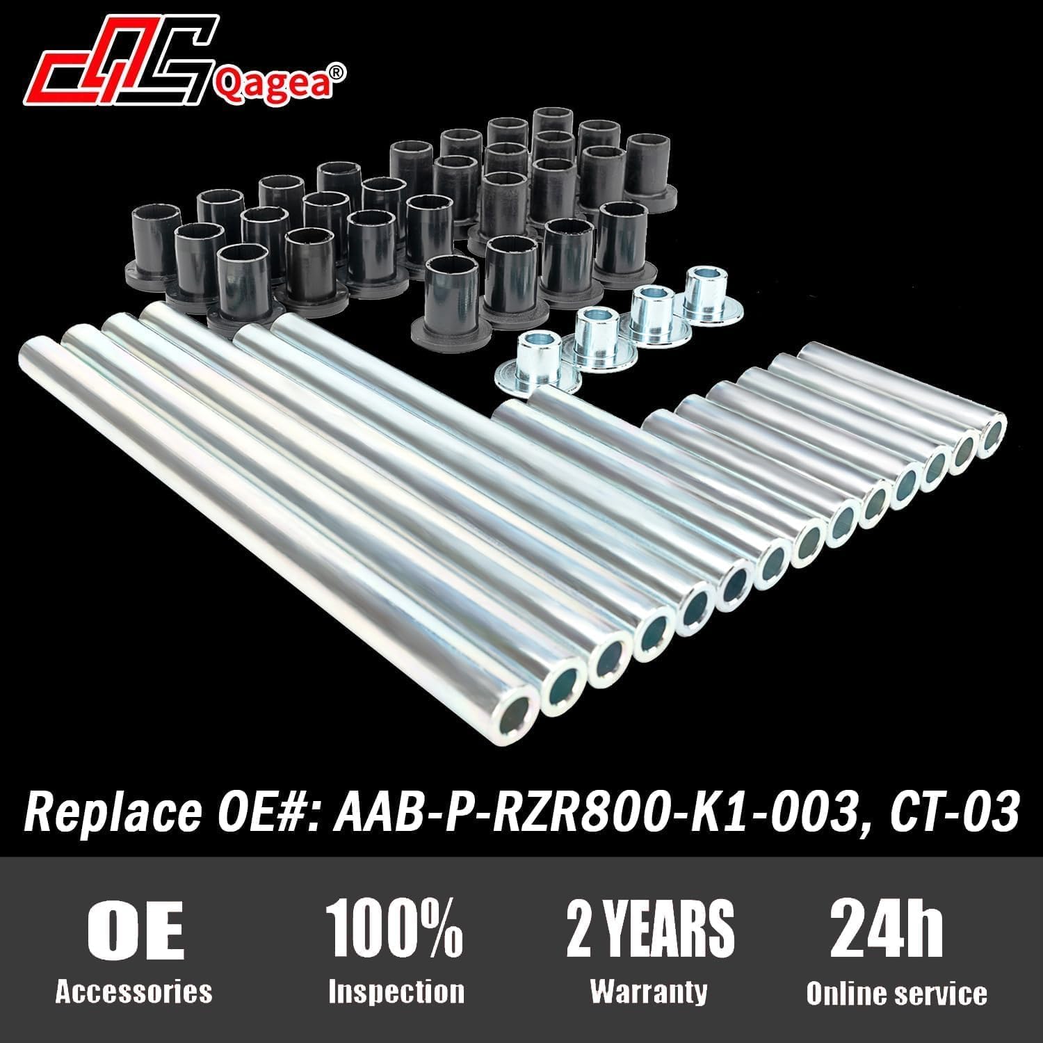 Qagea Heavy Duty A-Arm UHMW Control Arms Bushing Kit Replacement for 2008-2014 Polaris RZR 800, 2009-2014 Polaris RZR S 800, 201