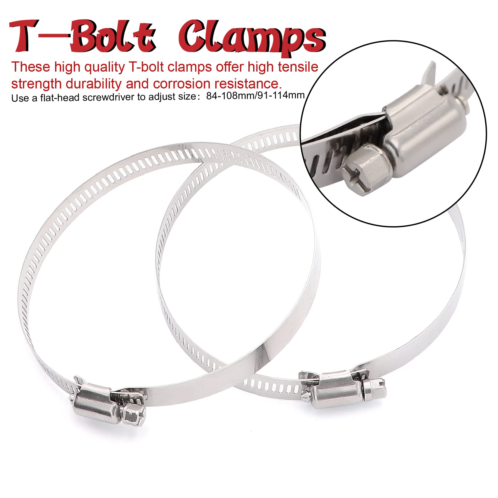 TuoLauthon 90 Degree 3 to 3-1/2 inch(76-89mm) Silicone Reducer Coupler Hose,4-Ply Reinforced,Length 4-in(102mm) with 2PCS clamps