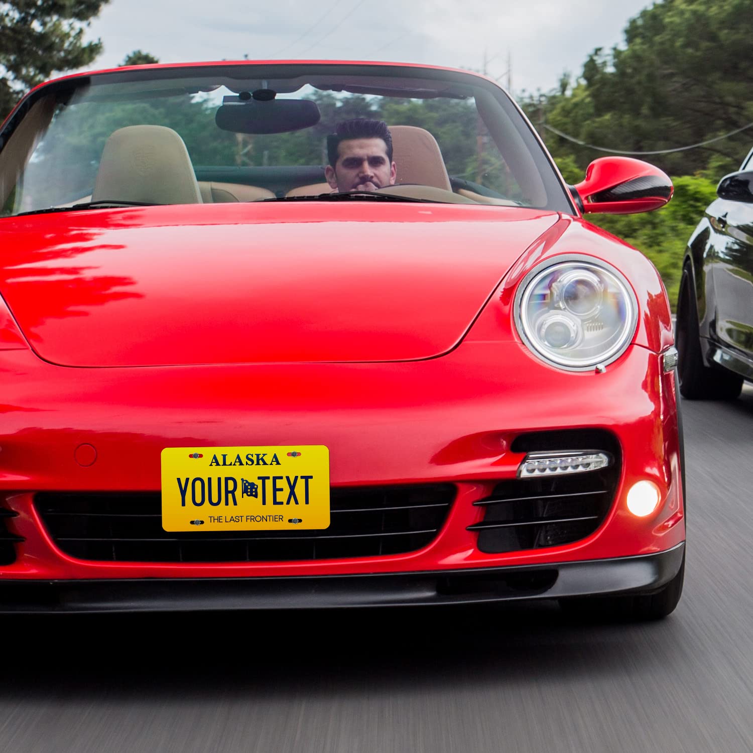 Custom Alaska License Plate, Personalized 50 States Fake License Plate For Front Of Car Sign 6X12 Inches, Rust Free .040 Aluminum, Fade Resistant, Made In Usa By Sigo Signs