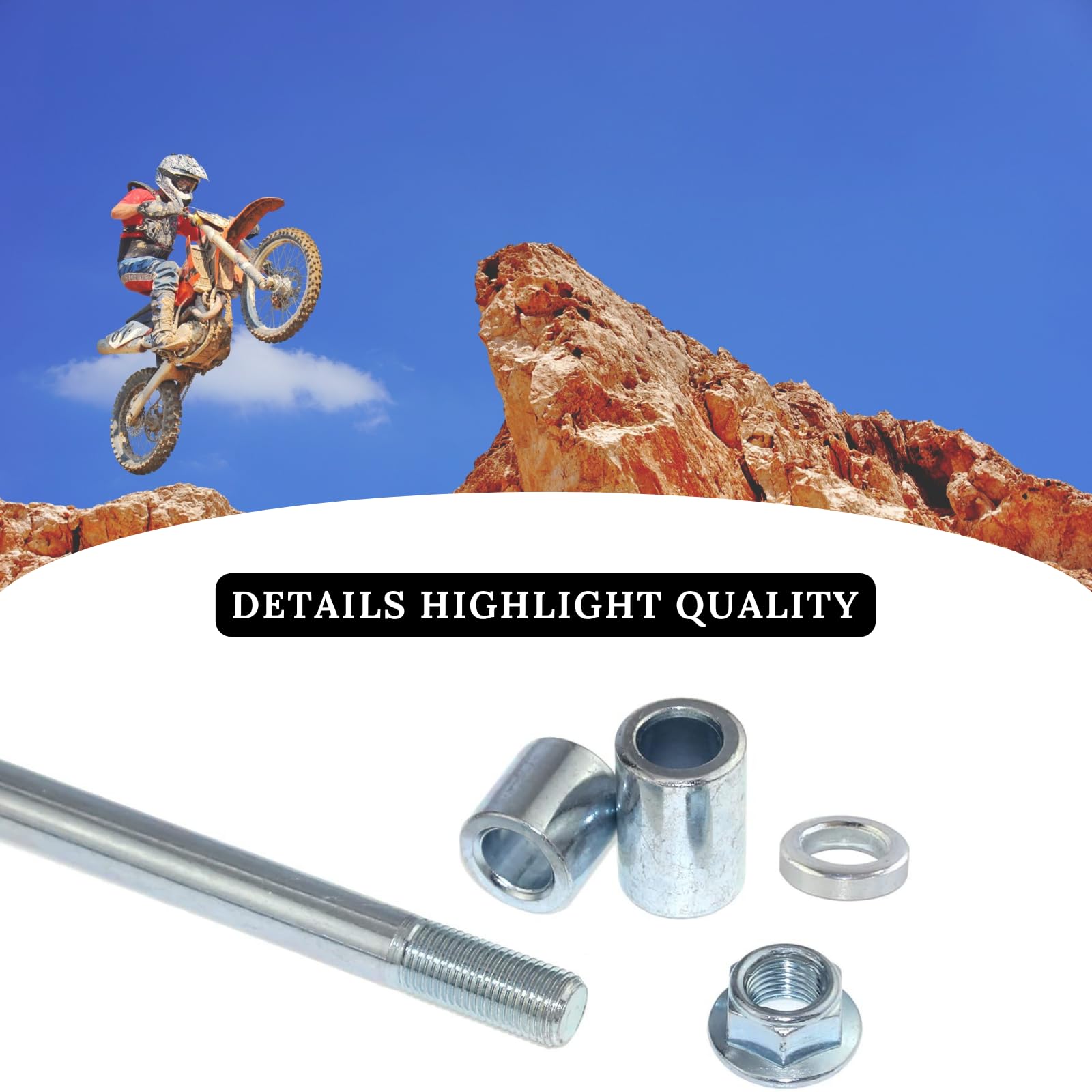 Siparts 12Mm 230Mm Front Rear Axle With Bushing 5Mm 20Mm 30Mm Fit For Pit Dirt Bike Moped Scooter Quad Atv Mini Bike Parts