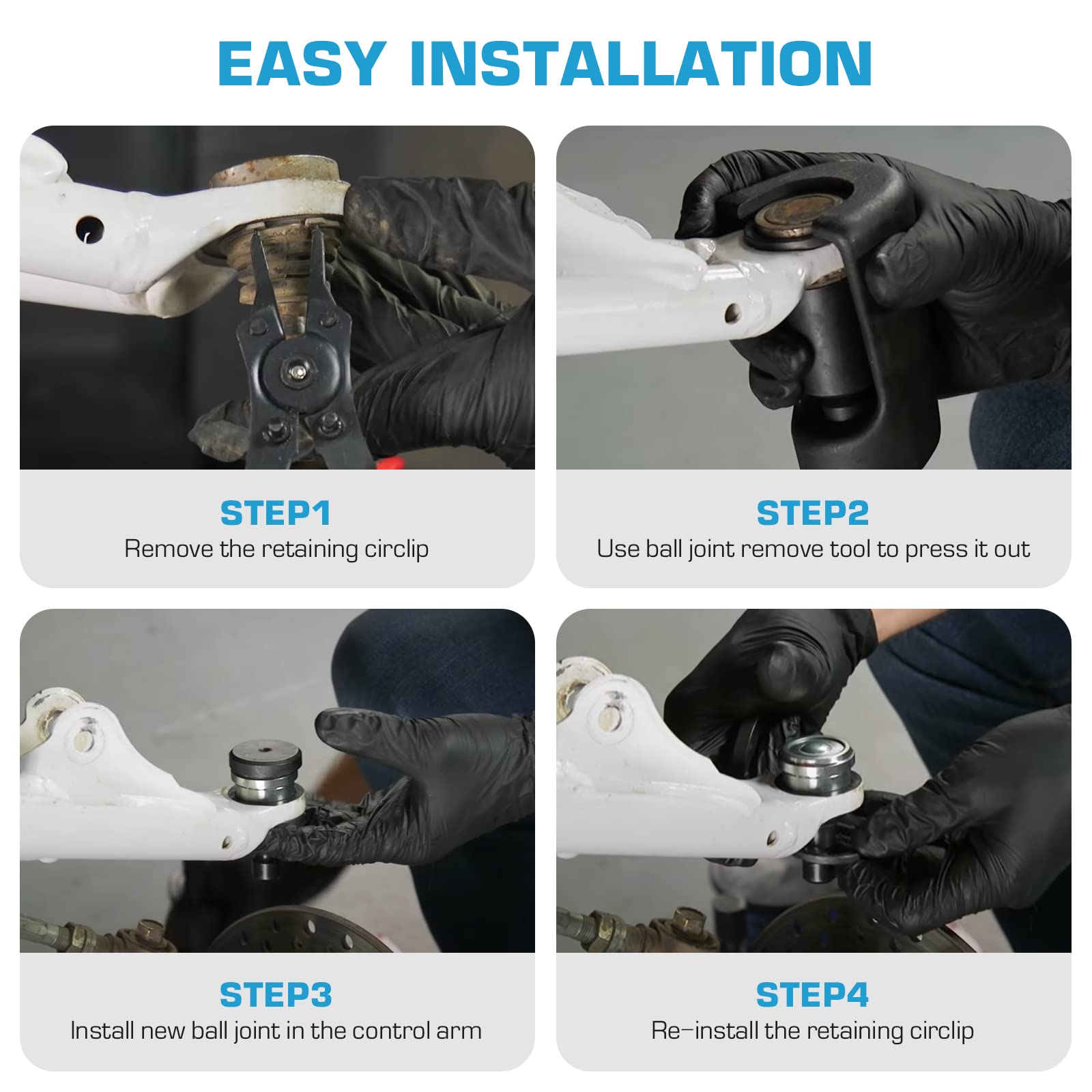 Upper Lower Ball Joints Fit for Yamaha Grizzly 550/700, Kodiak 450/700 EPS 4WD 2013 2014 2015 2016 2017 2018 2019 2020 2021 2022