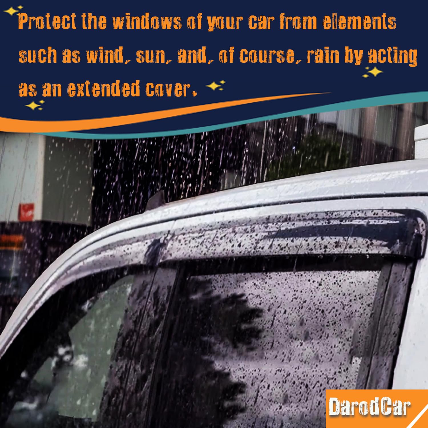 94515 Side Window Visor Rain Guards For 07-14 Chevy Silverado 1500 & Gmc Sierra 1500 2500Hd 3500Hd Crew Cab/Avalanche/Suburban/Y