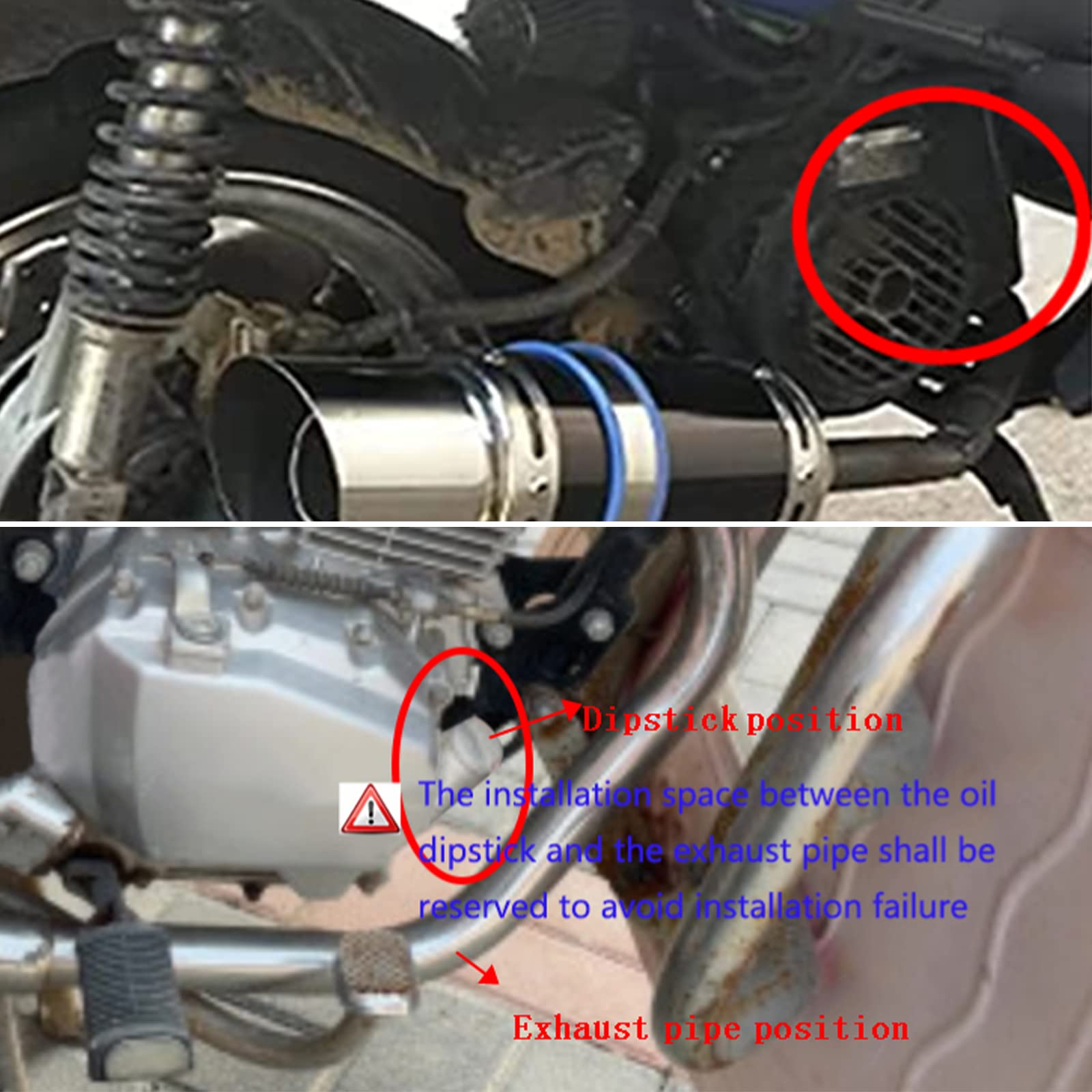 FLYPIG GY6 150cc Muffler Exhaust Pipe Kit for Chinese Scooter, ATV, Moped - Shorty Replacement for 125cc/150cc Models (Black)